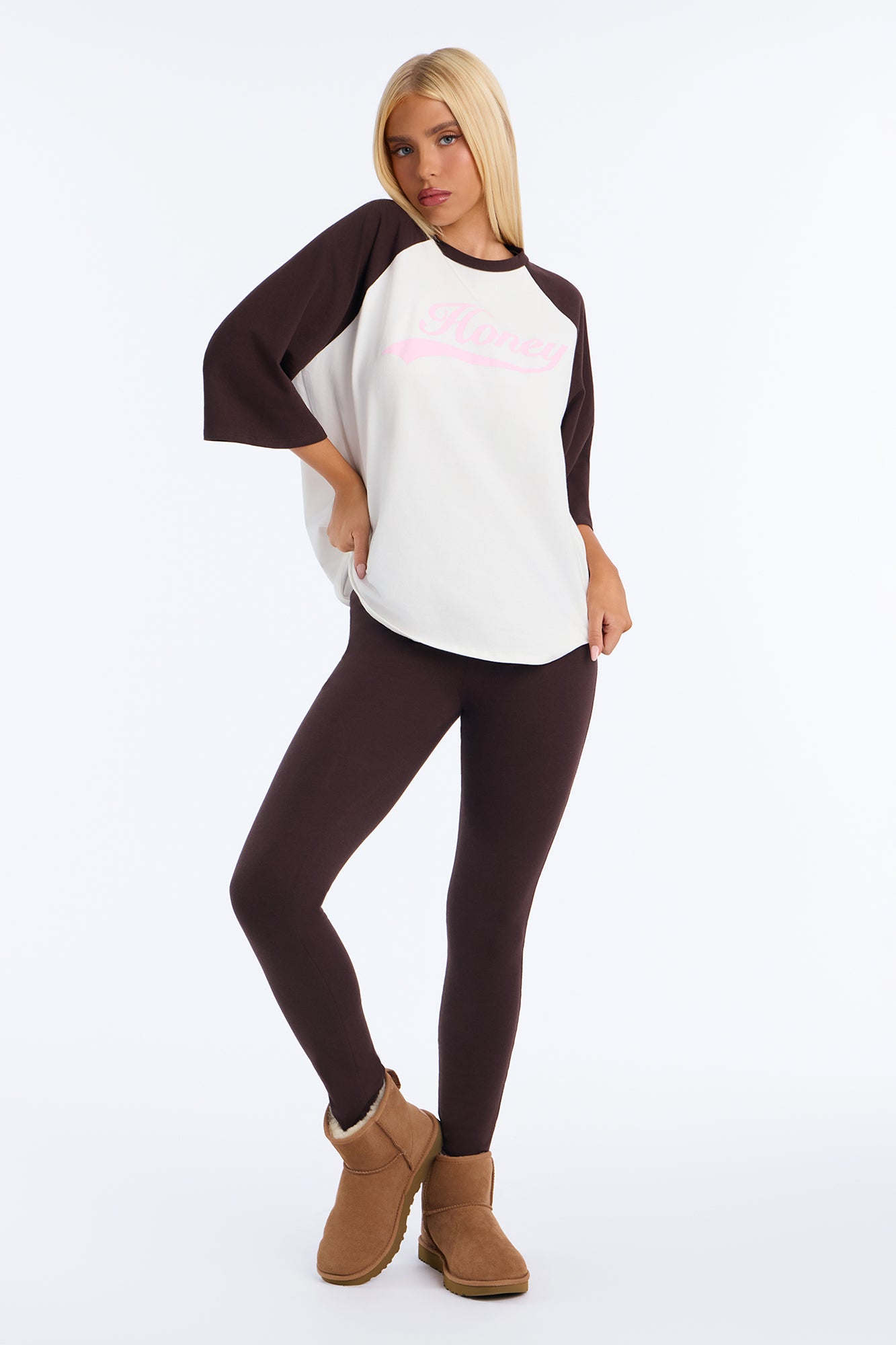Sweet Like Honey Legging Set - Brown Combo
