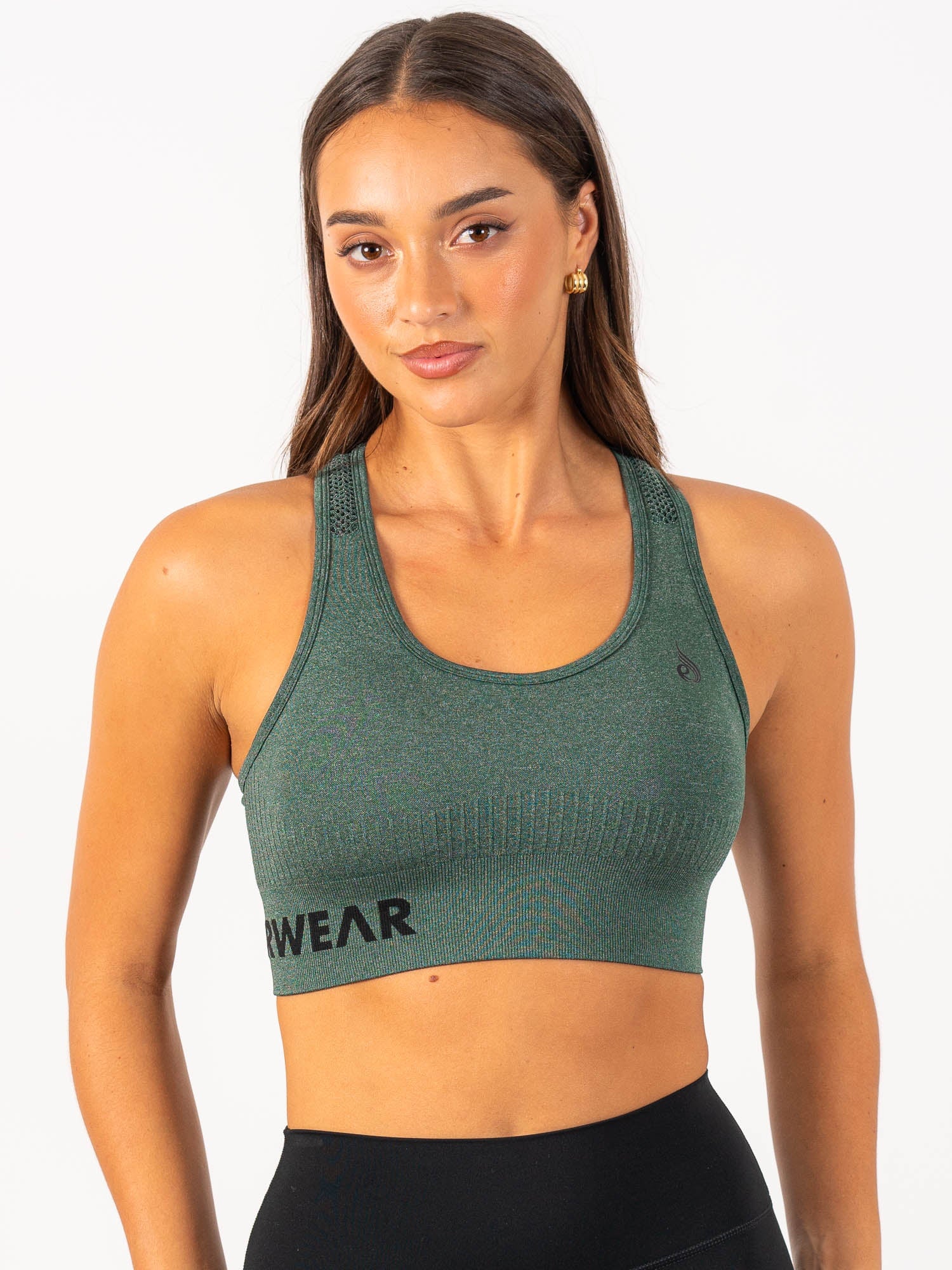 Seamless Staples Sports Bra - Forest Green Marl