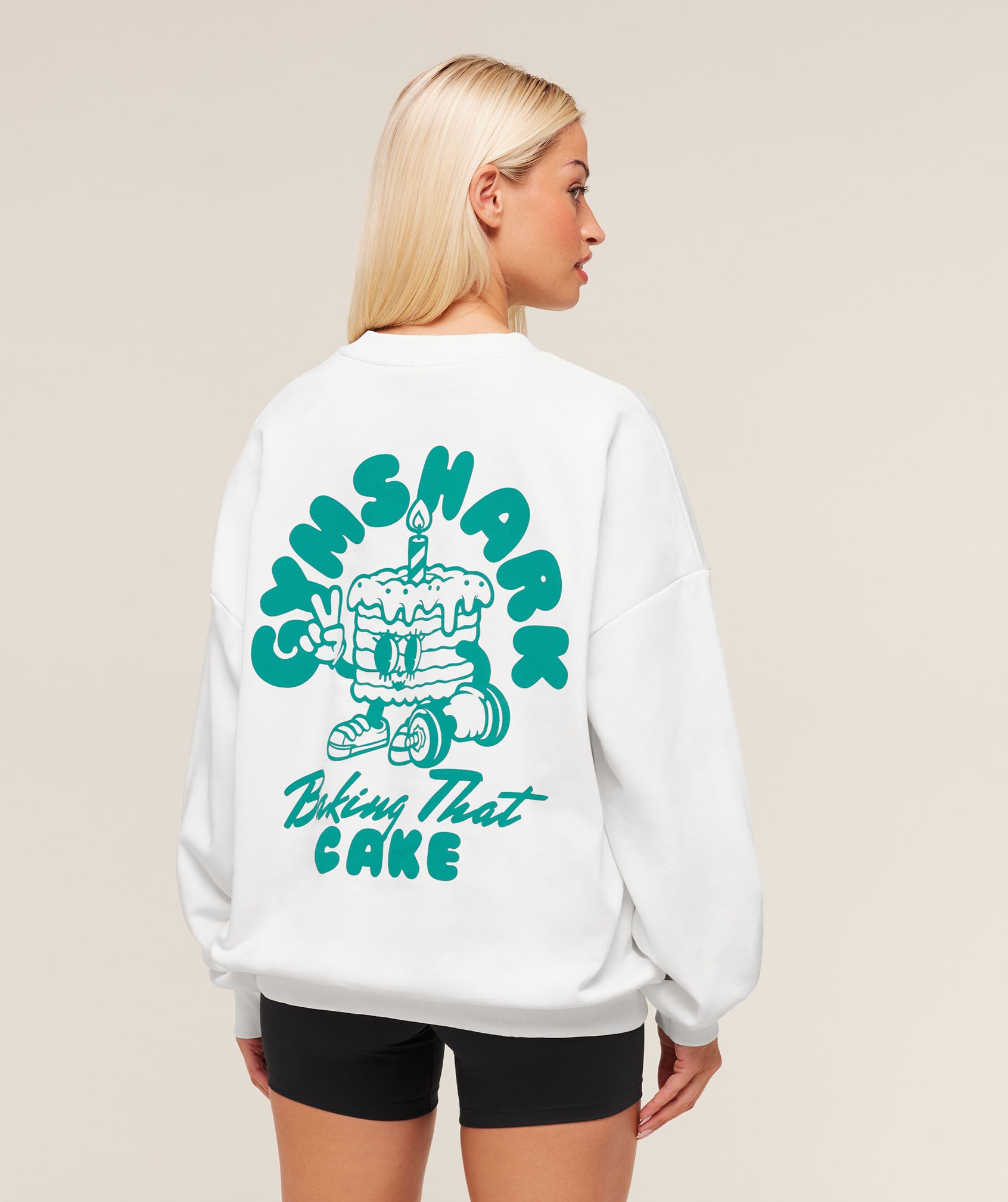 Gymshark Baking That Cake Graphic Sweatshirt - Soft White