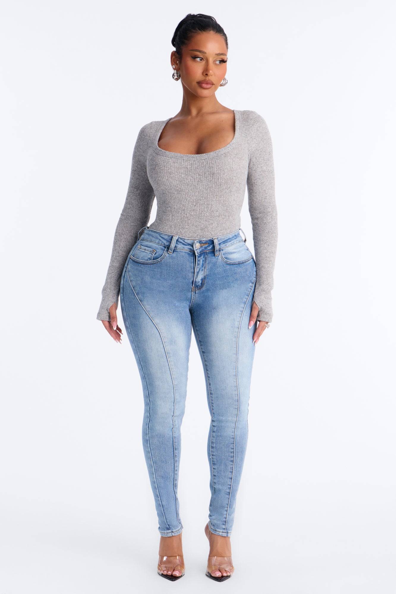 Reno High Rise Stretch Skinny Jeans - Medium Wash