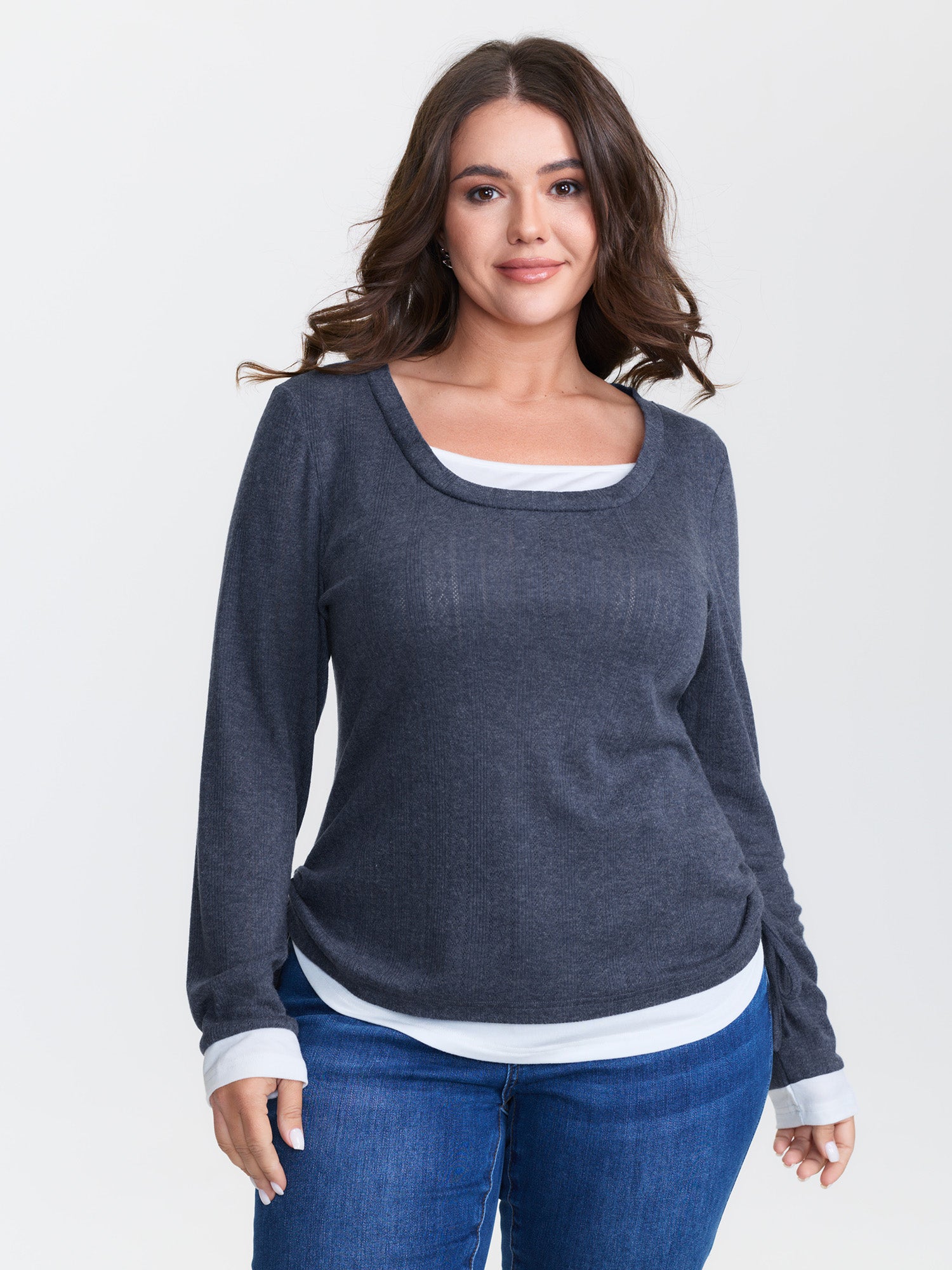 Supersoft 2-in-1 Textured Color Contrast T-Shirt