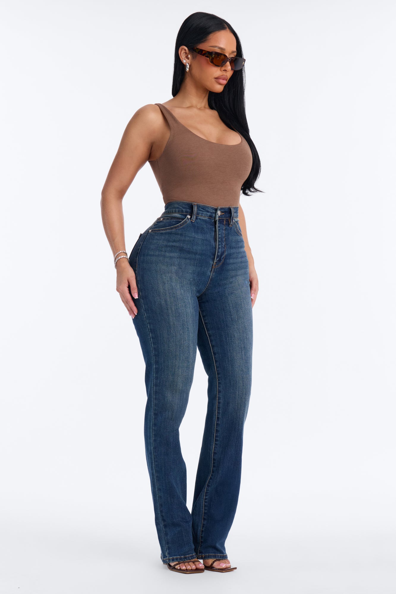 Hyde High Rise Curvy Stretch Straight Leg Jeans - Dark Wash