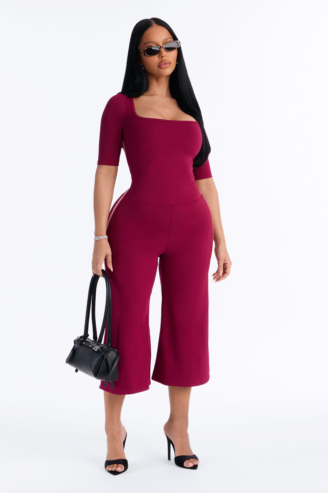 Celeste Gaucho Jumpsuit - Wine