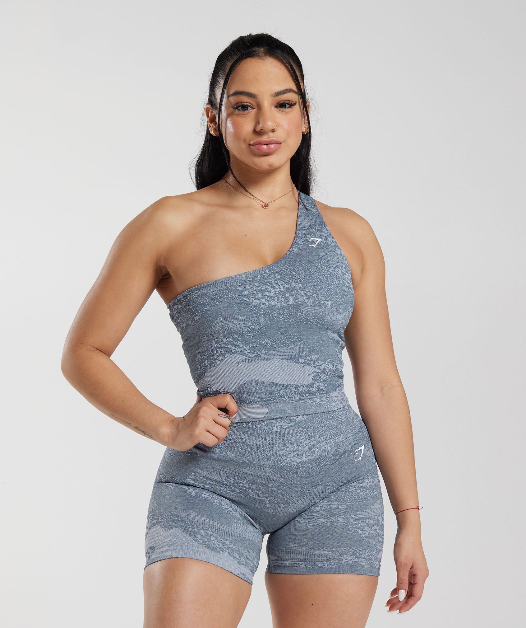 Gymshark Adapt Camo Tank - River Stone Grey/Evening Blue