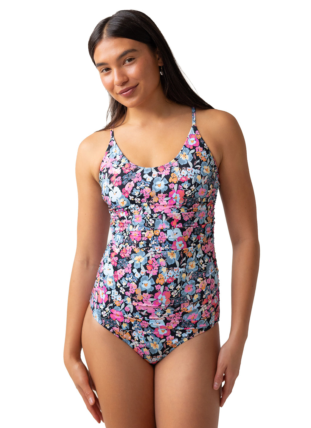 Nani Women's Odyssey Ruched Corss Back One PIece Swimsuit