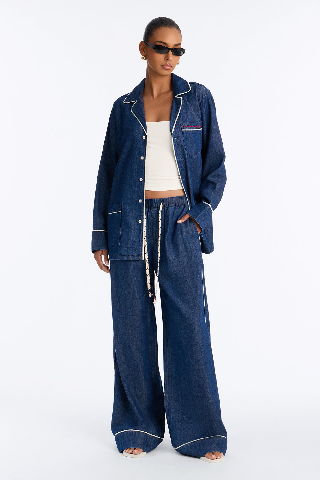 Day To Night Denim Pant Set - Dark Wash