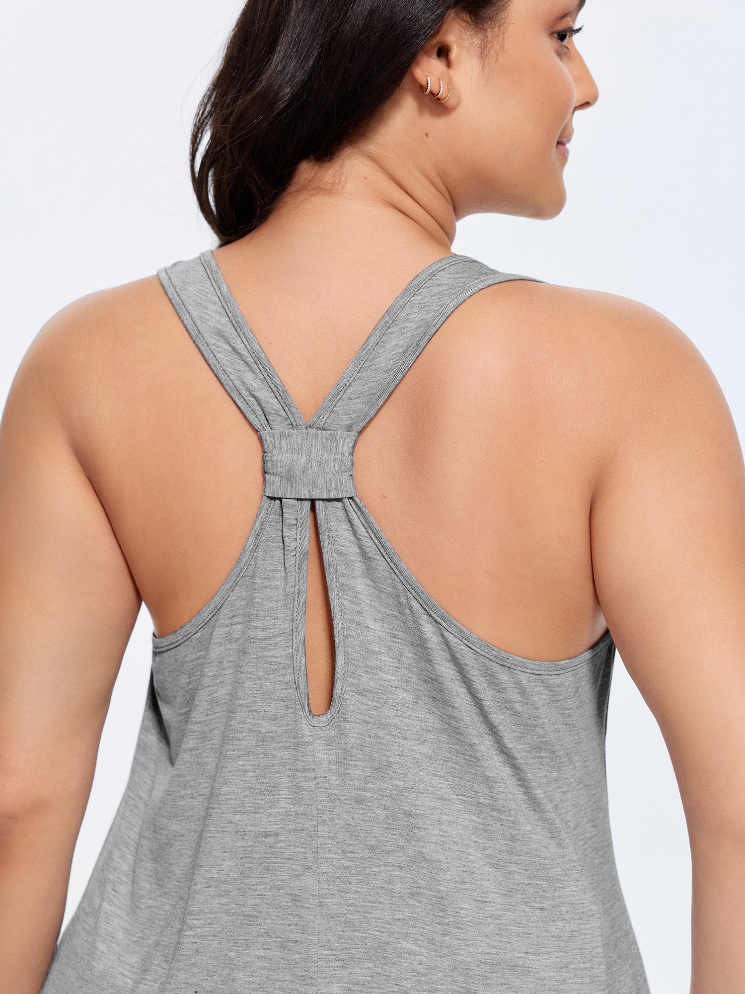 Supersoft Stretchy Curvy Hem Plain Tank Top