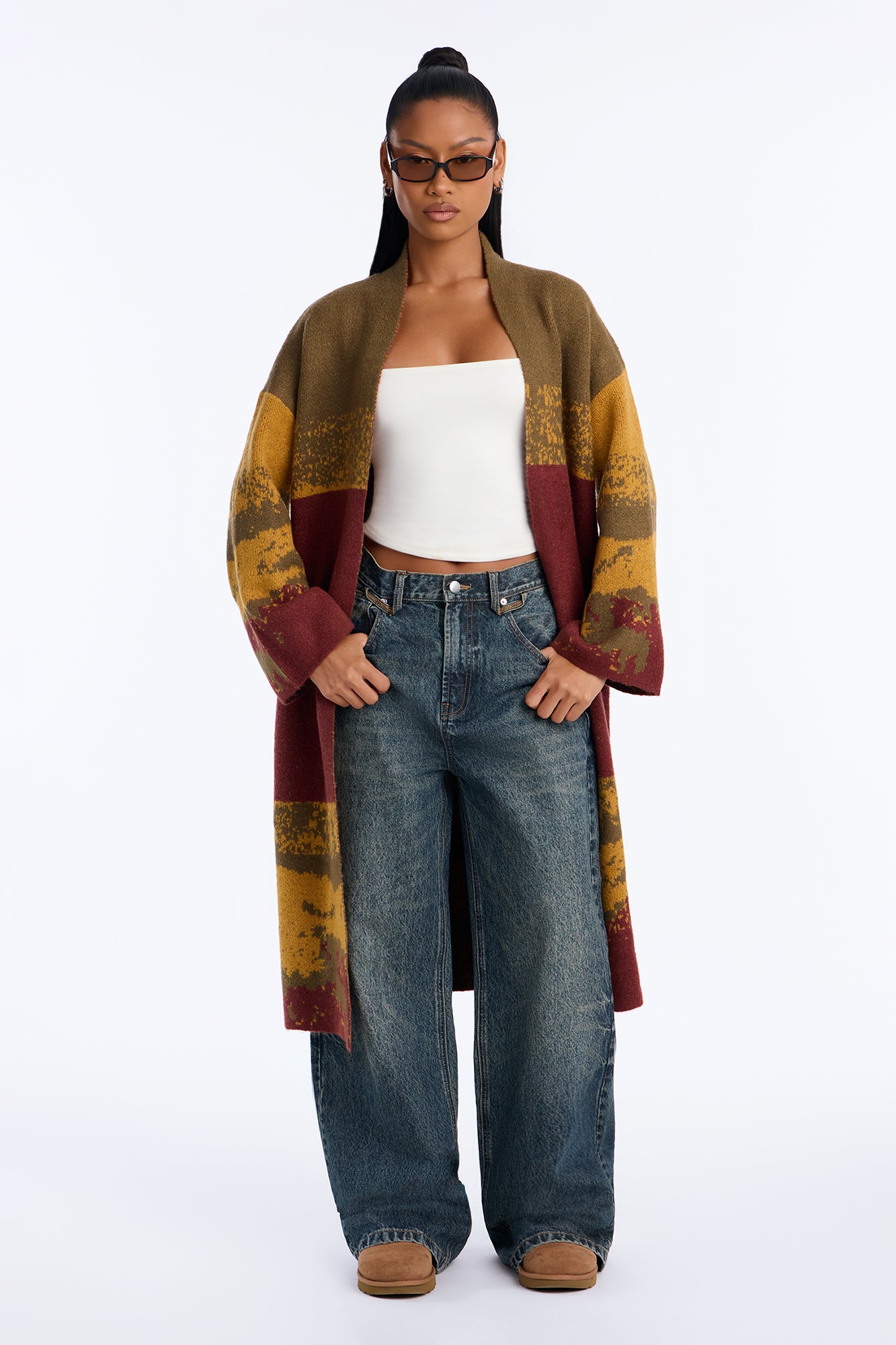 West Coast Cardigan - Olive/combo