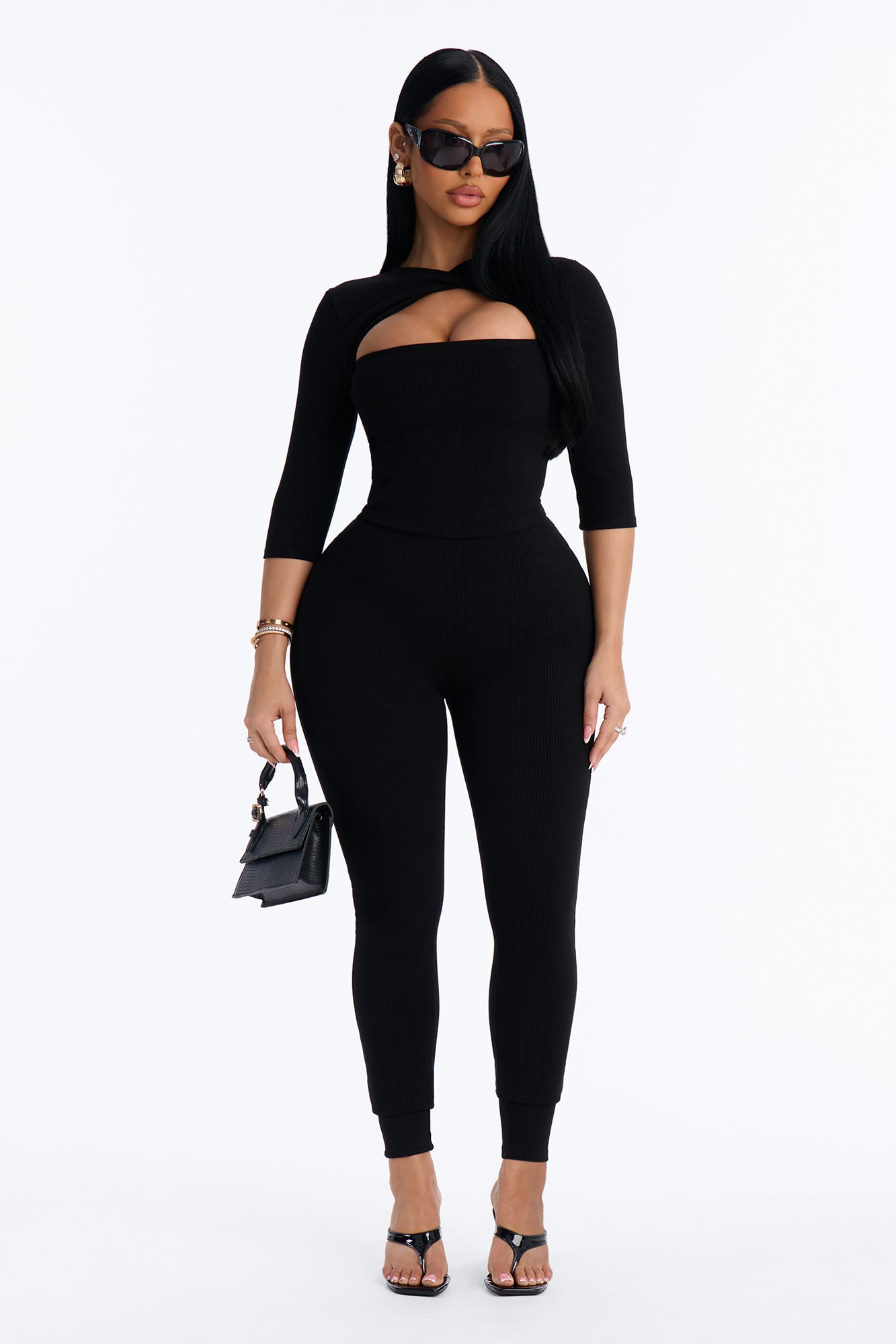Alessia Snatched Jumpsuit - Black