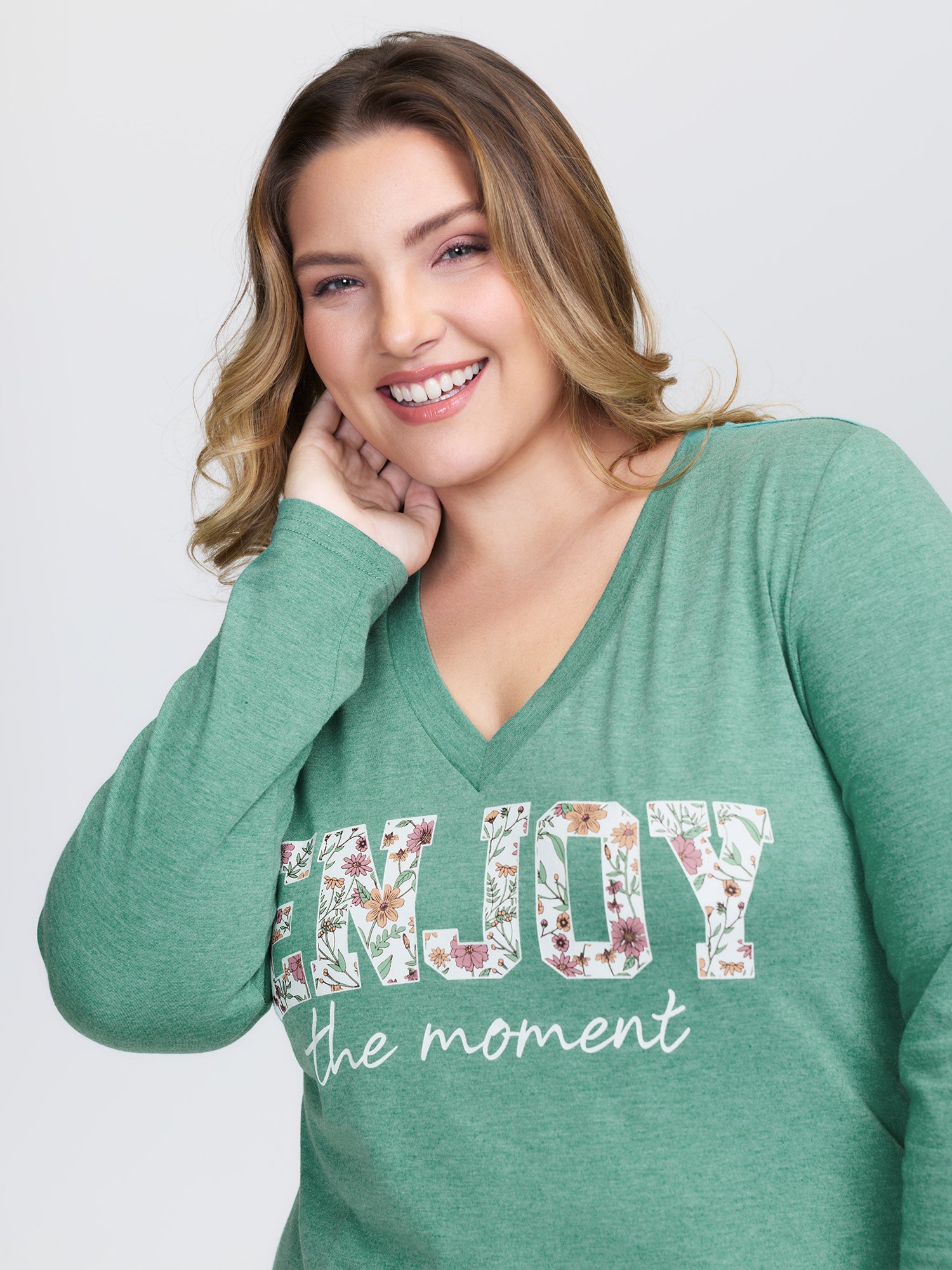 Supersoft Heather Deep V-Neck T-Shirt