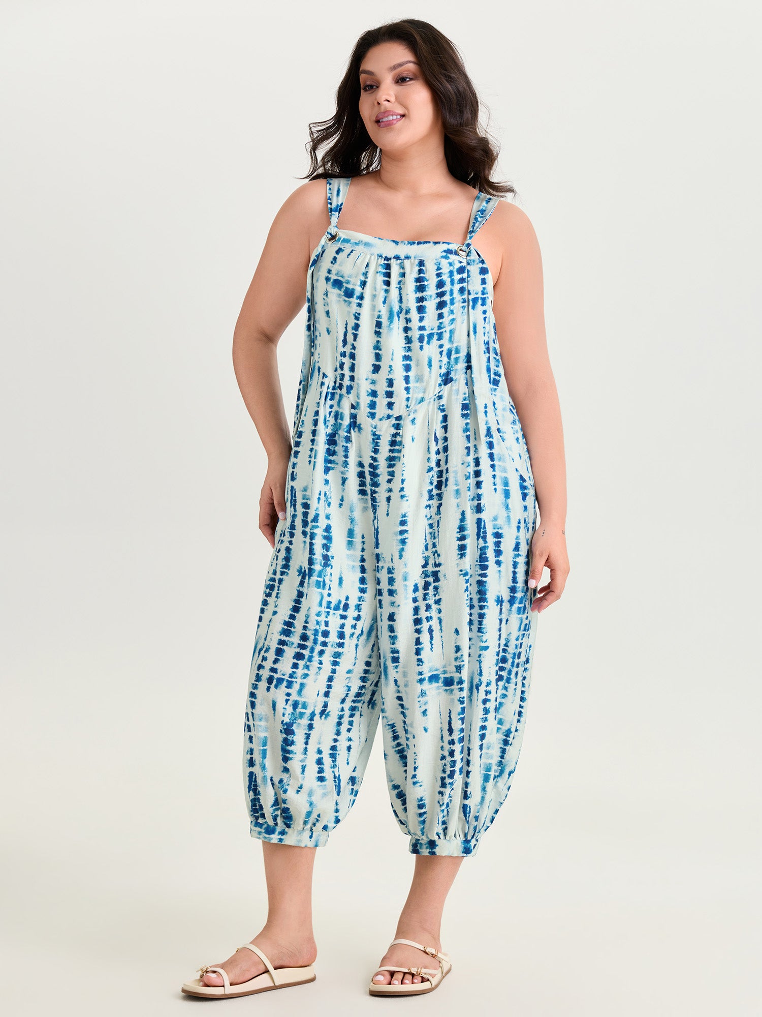 Supersoft Gradient Blend Adjustable Straps Cropped Jumpsuit