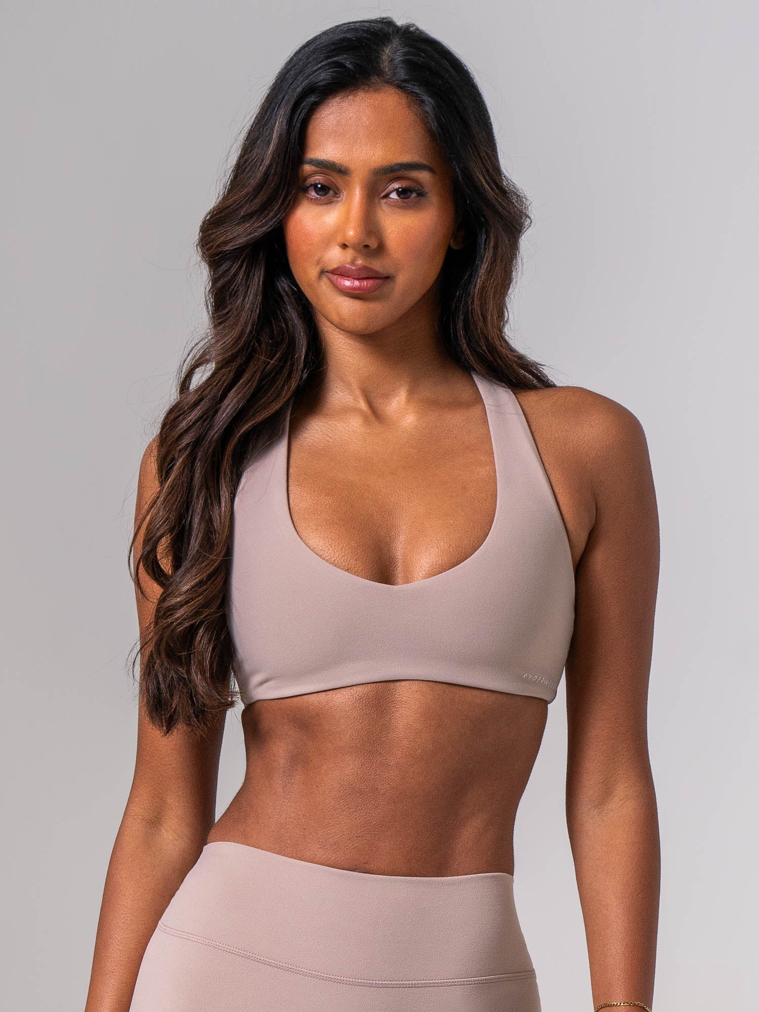 NKD Sueded Luxe V Neck Bra - Almond
