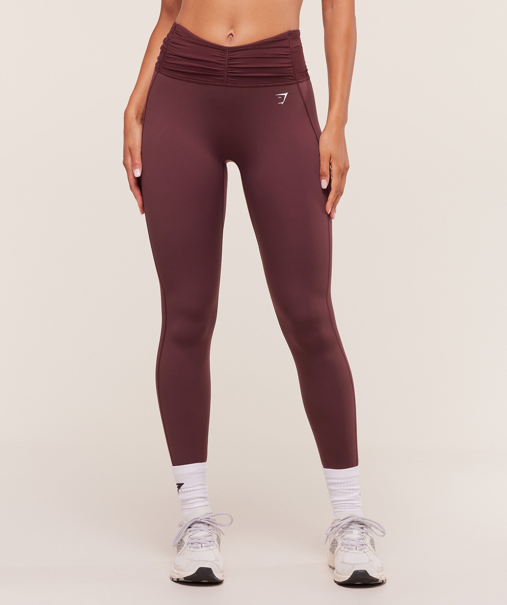 Gymshark Ruche Legging - Rich Maroon