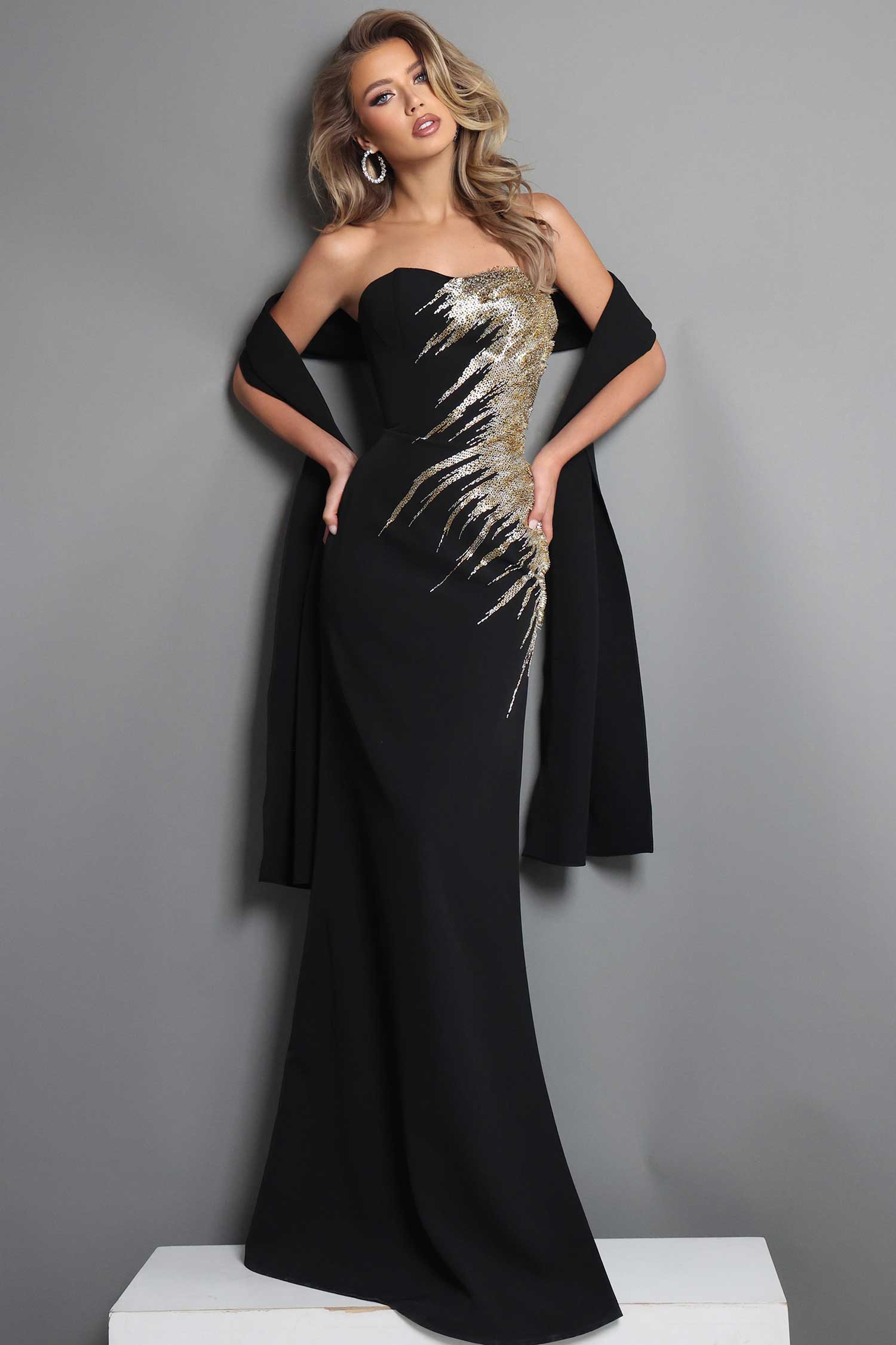 Jovani 51900 Beaded Burst Semi-Sweetheart Dress