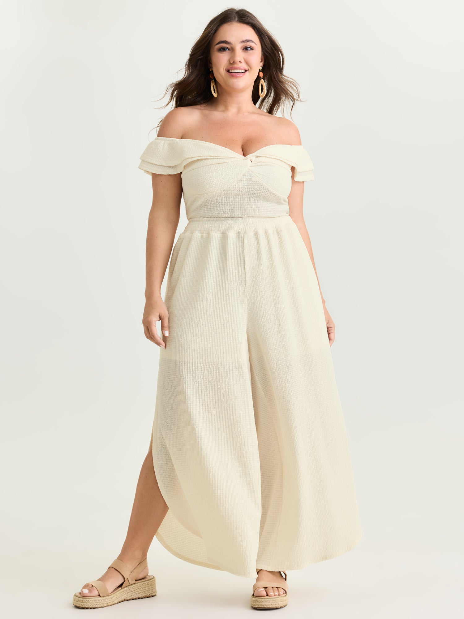 Breathable Textured Sheer Flowy Pants