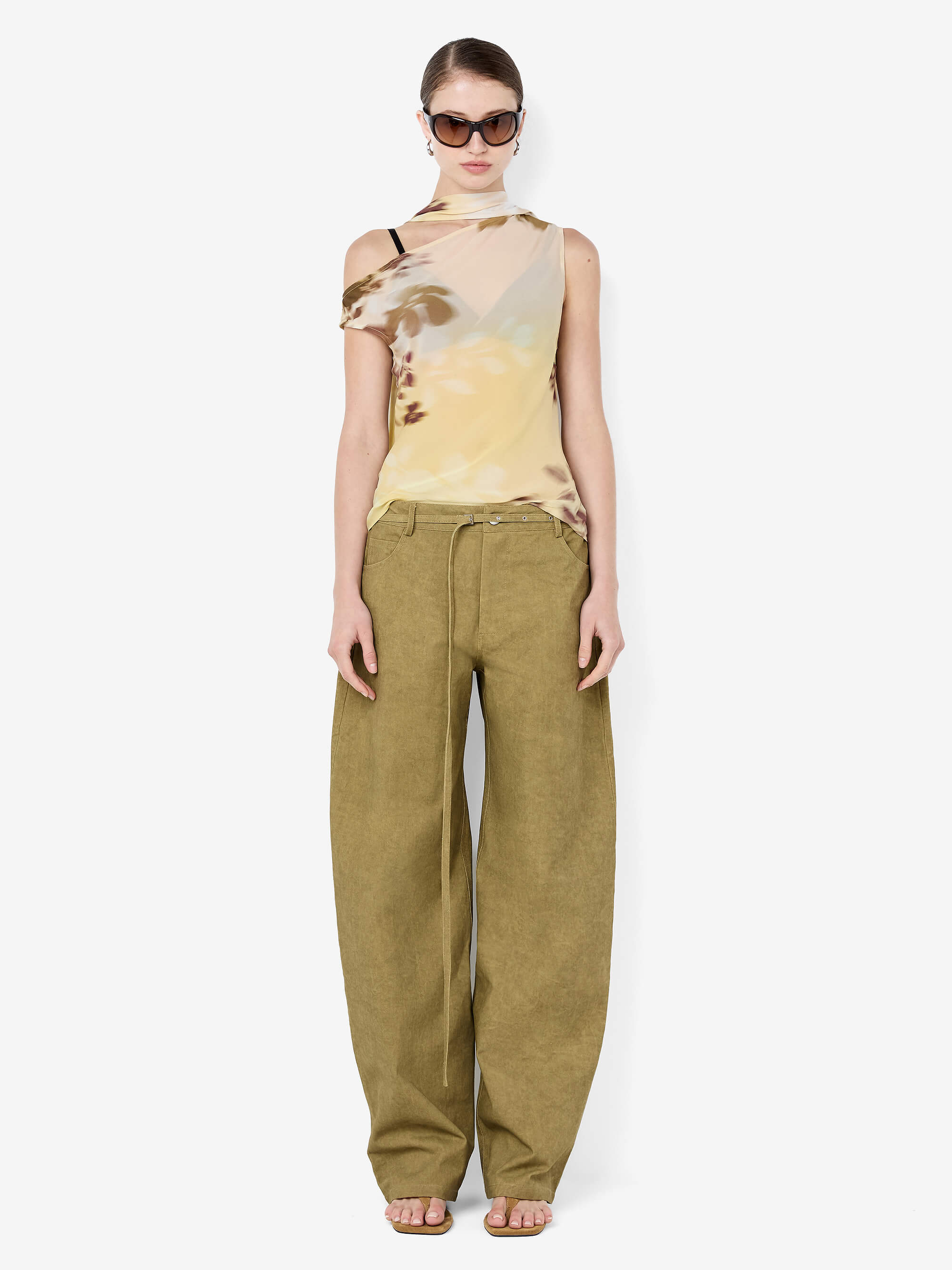 DAMIEN BARREL LEG PANT - MUSTARD