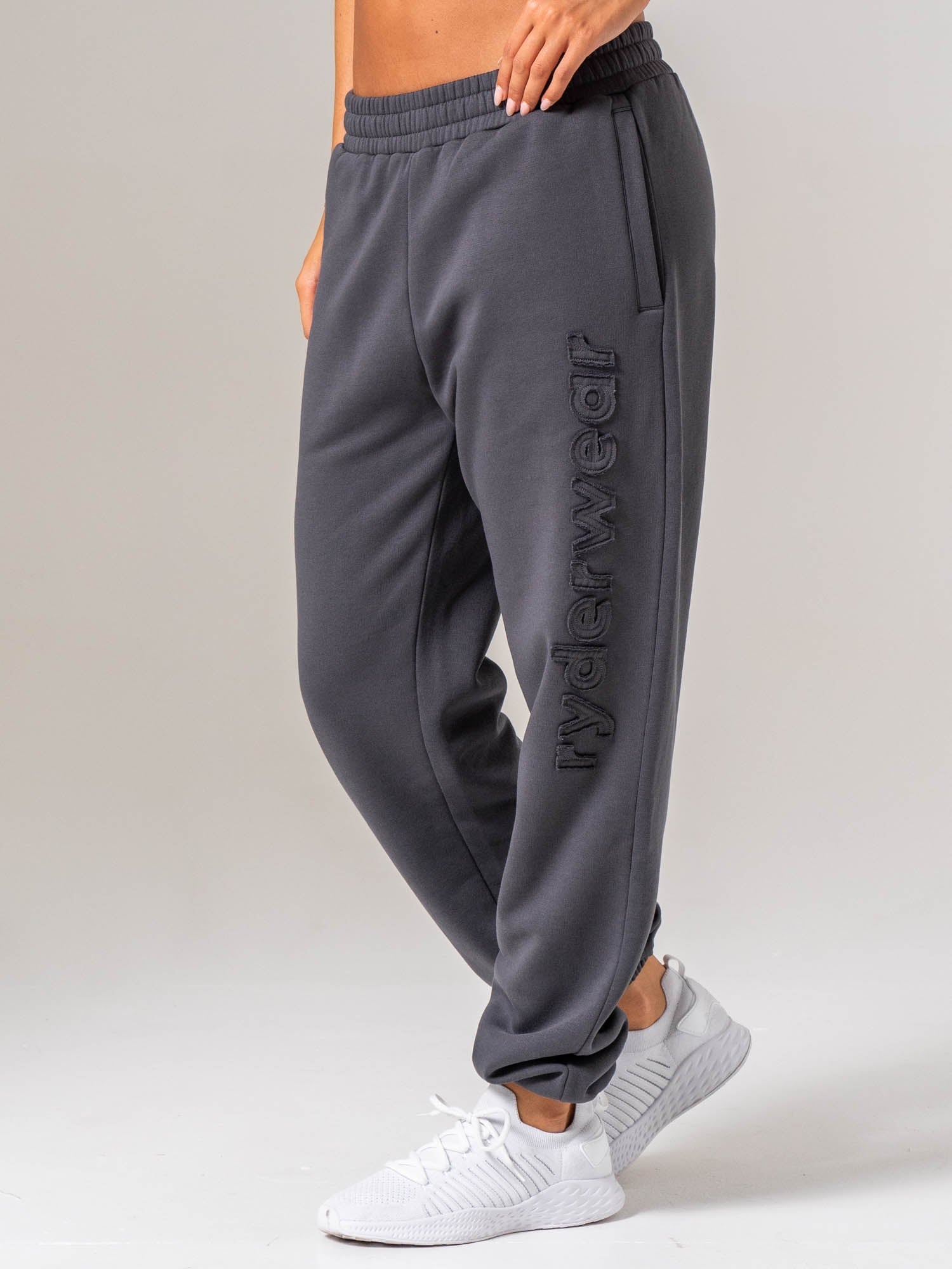 Applique Trackpant - Charcoal