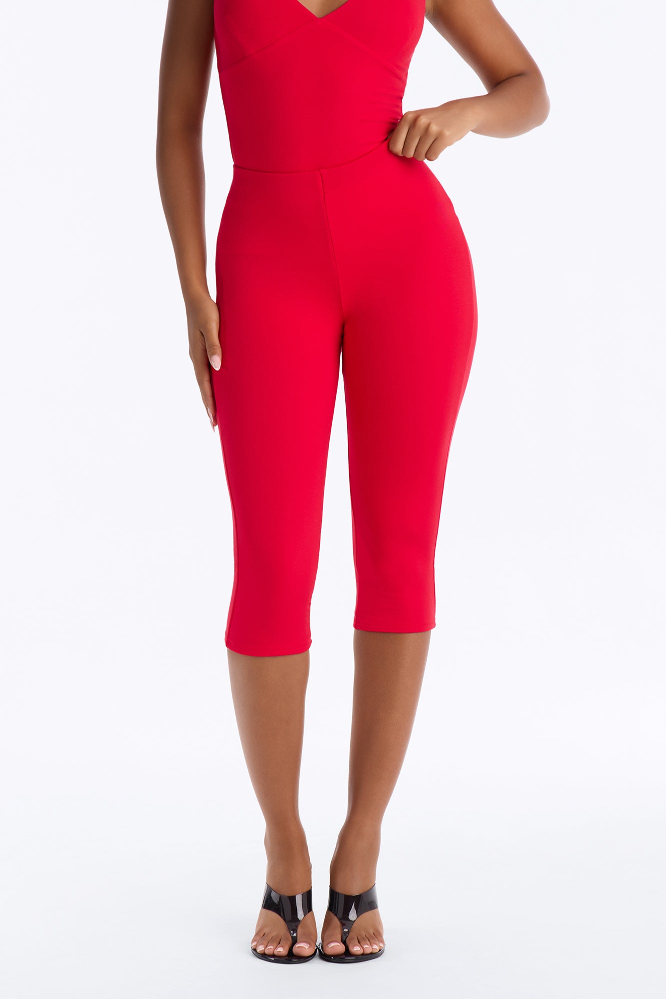 Justine Premium Modal Capri Pant - Red