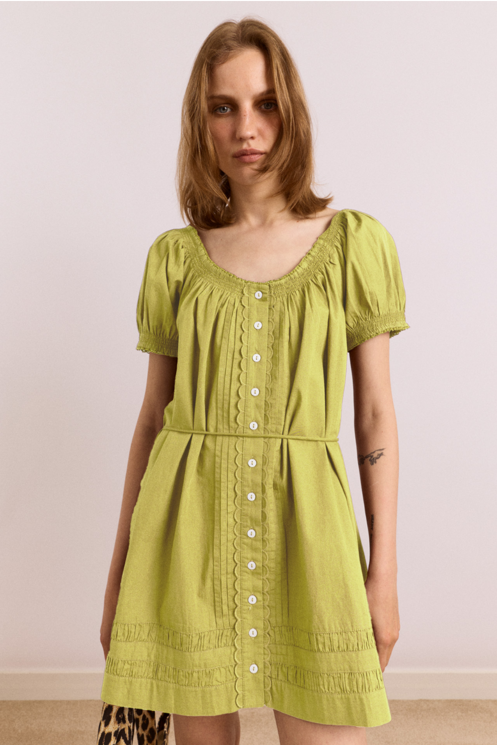 Noemie Mini Dress - Celery