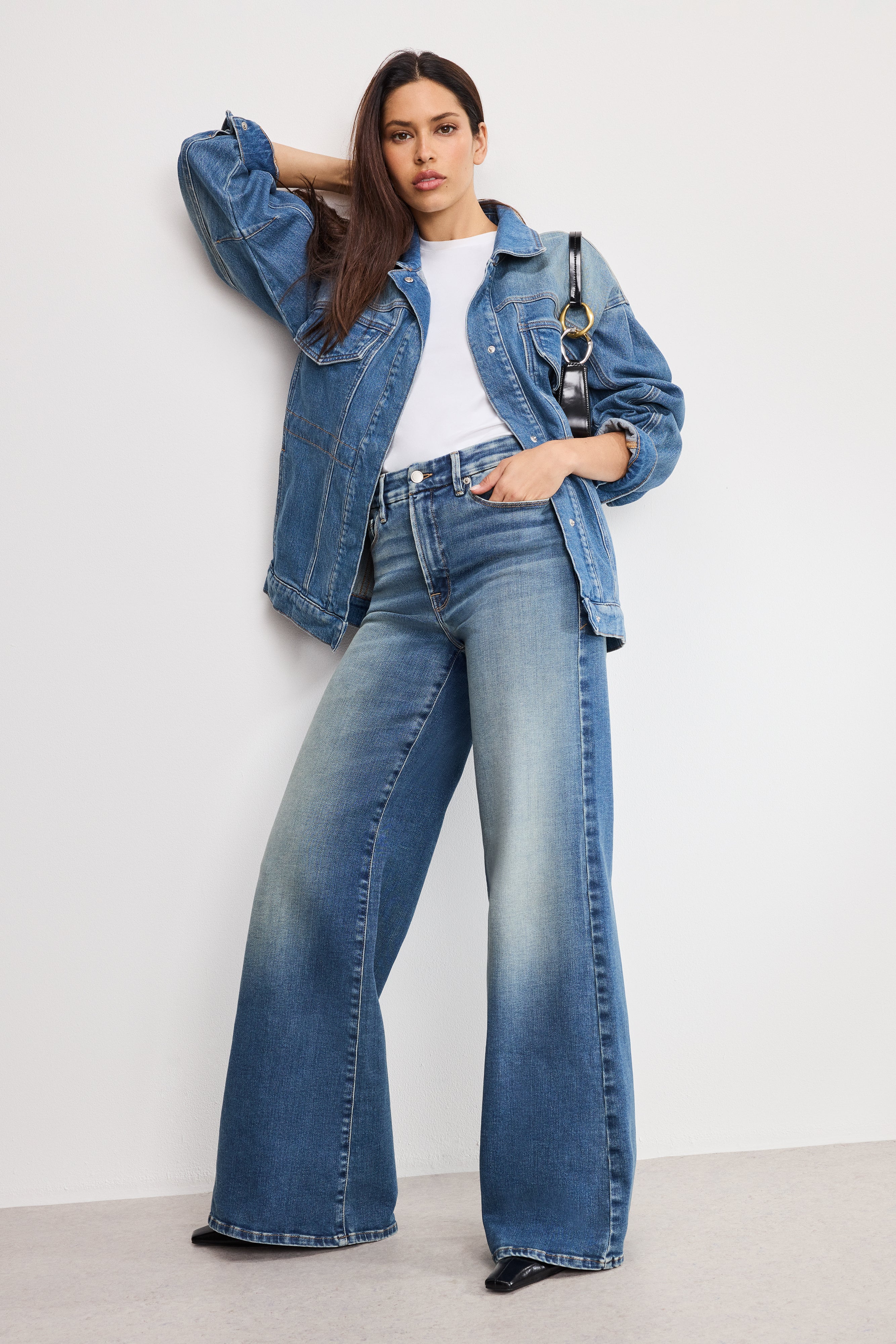 SOFT TECH GOOD WAIST PALAZZO JEANS | INDIGO986