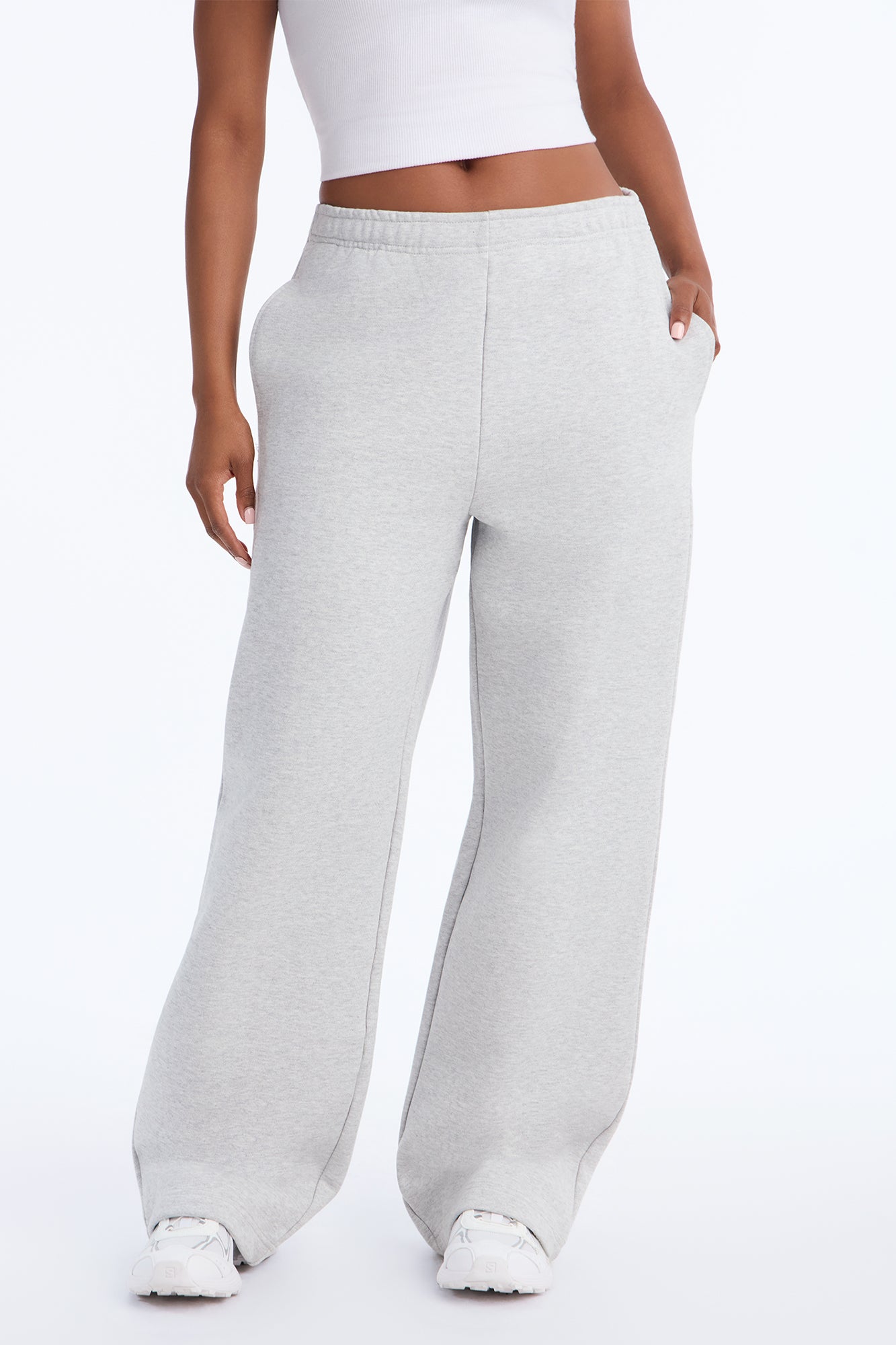 Libby Fleece Straight Leg Sweatpant - Heather Grey