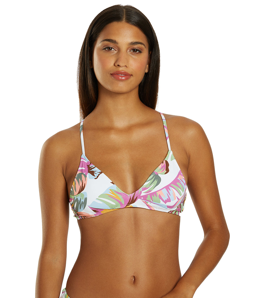 Roxy Women's Beach Classics Print Strappy Bikini Top