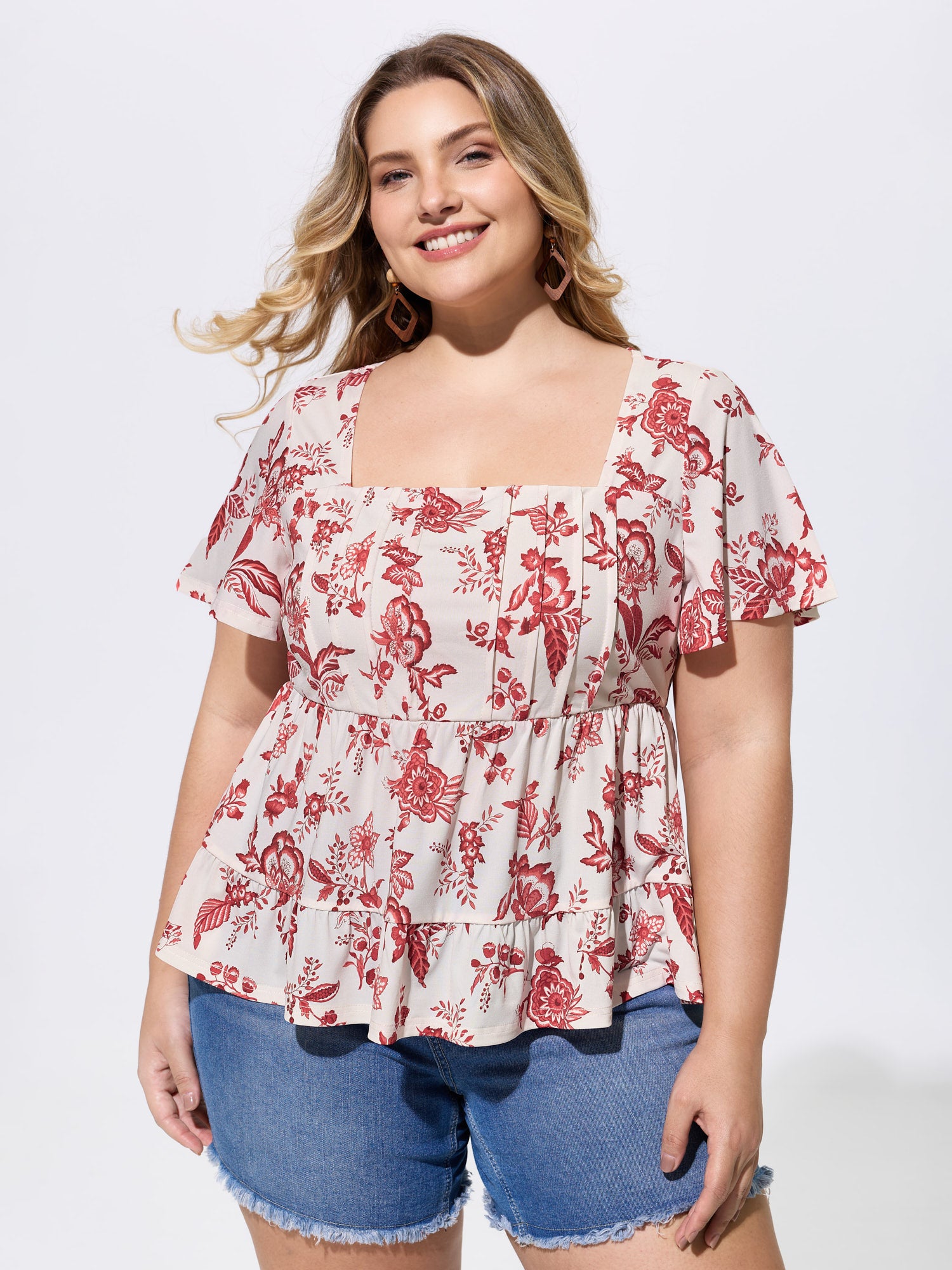Floral Print Flowy Knit Top