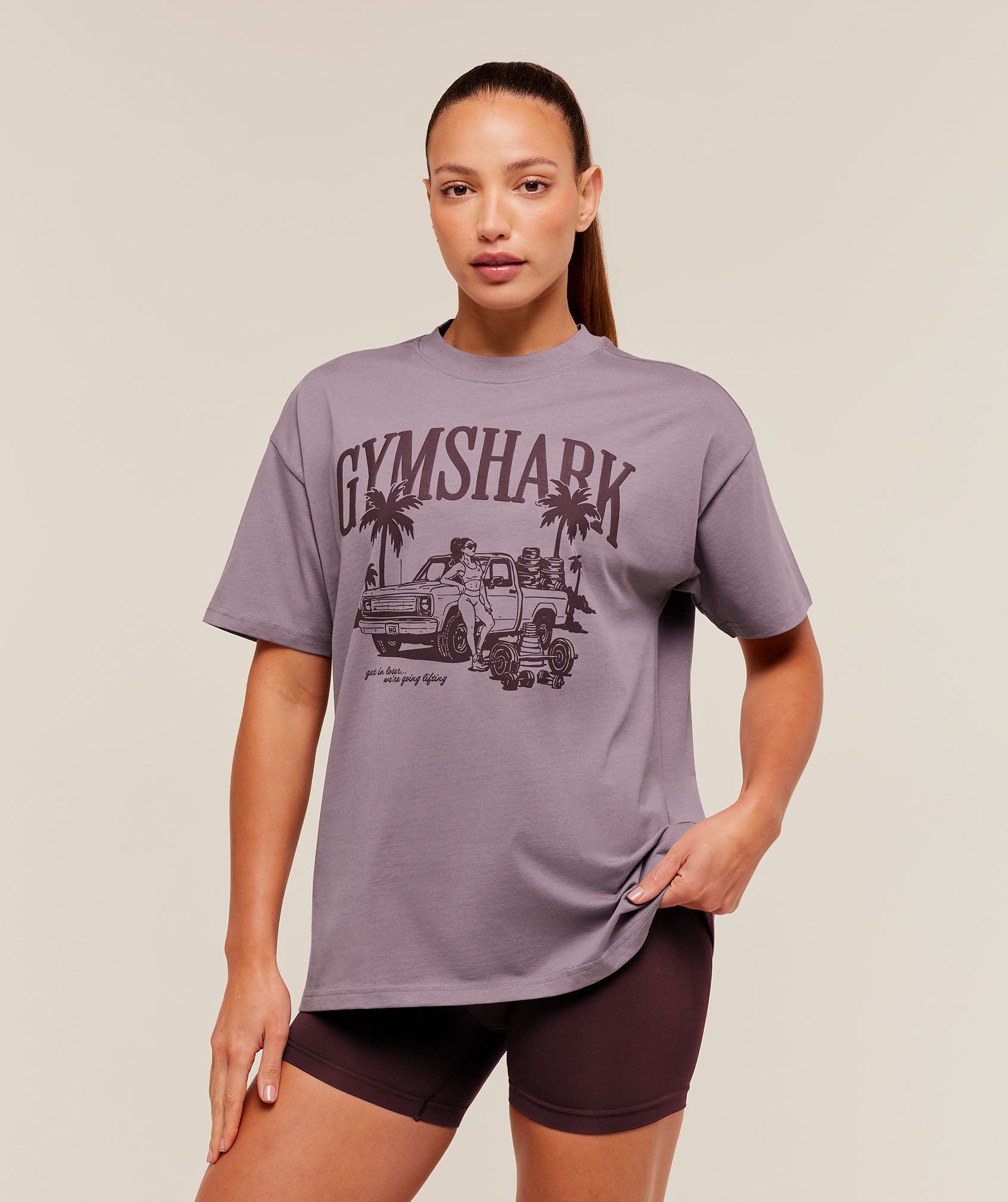 Gymshark Pick Up Truck Graphic Short Sleeve T-Shirt - Dusk Purple