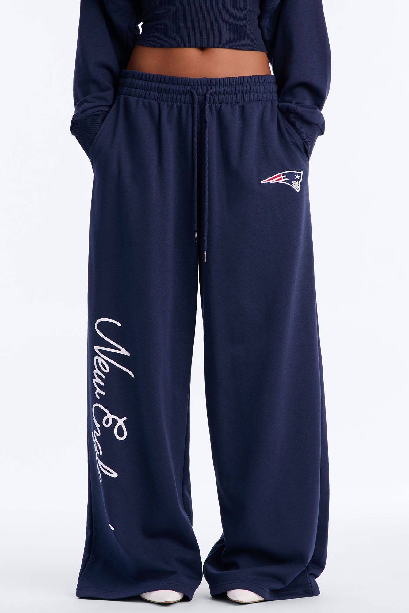 NFL Patriots Wide Leg Sweatpant - Navy