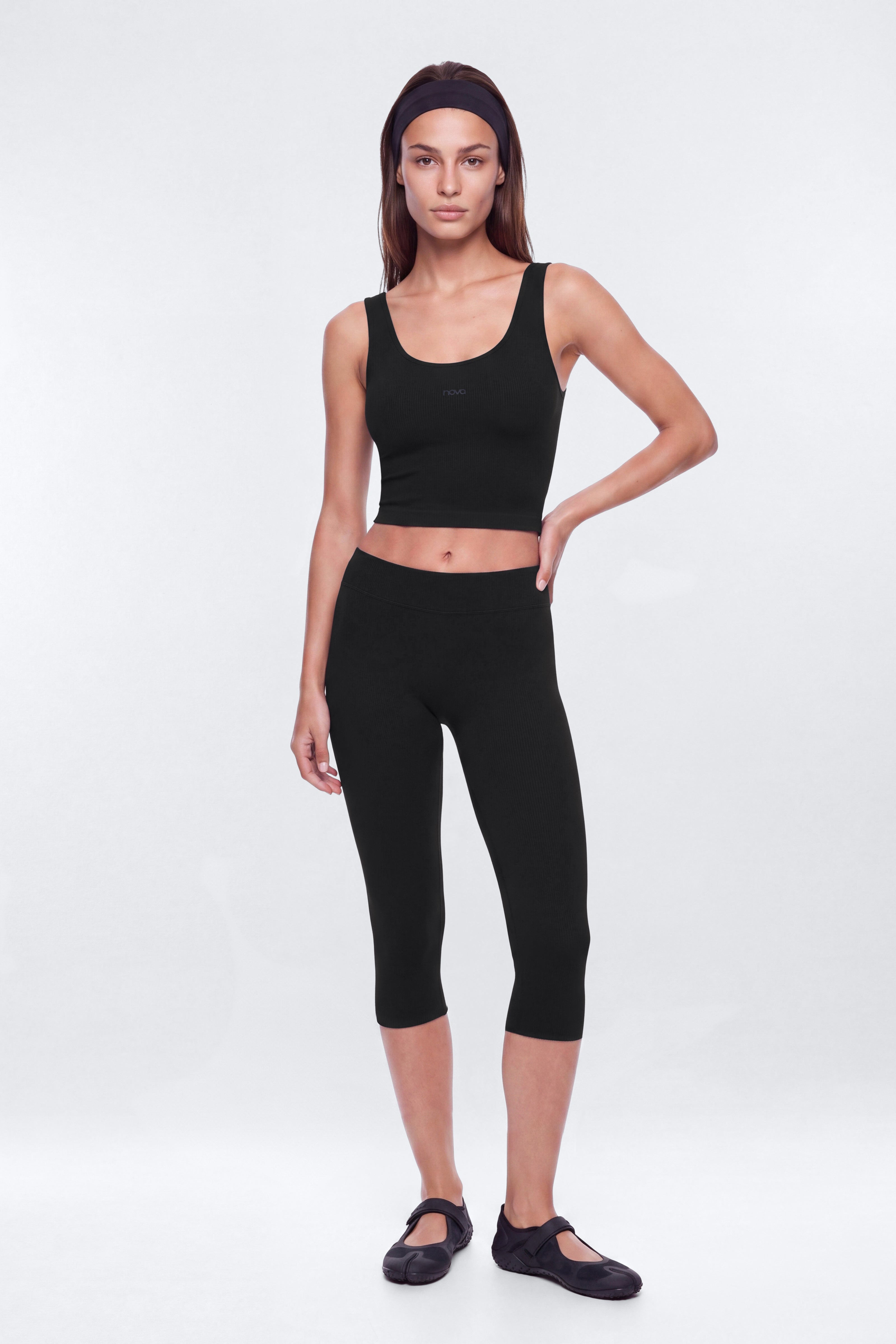 CottonFlex™ Capri Legging - Black