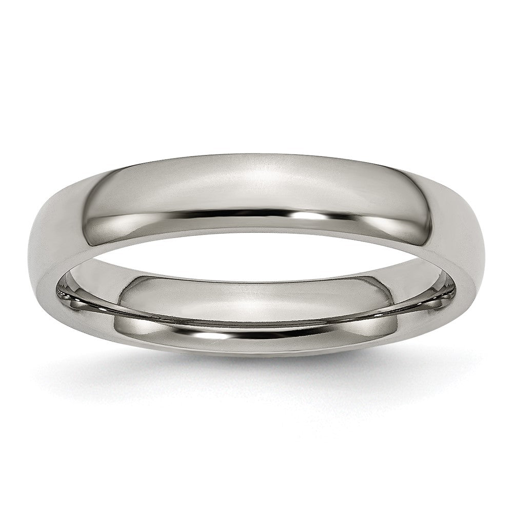 Titanium 4mm Polished Domed Comfort Fit Band