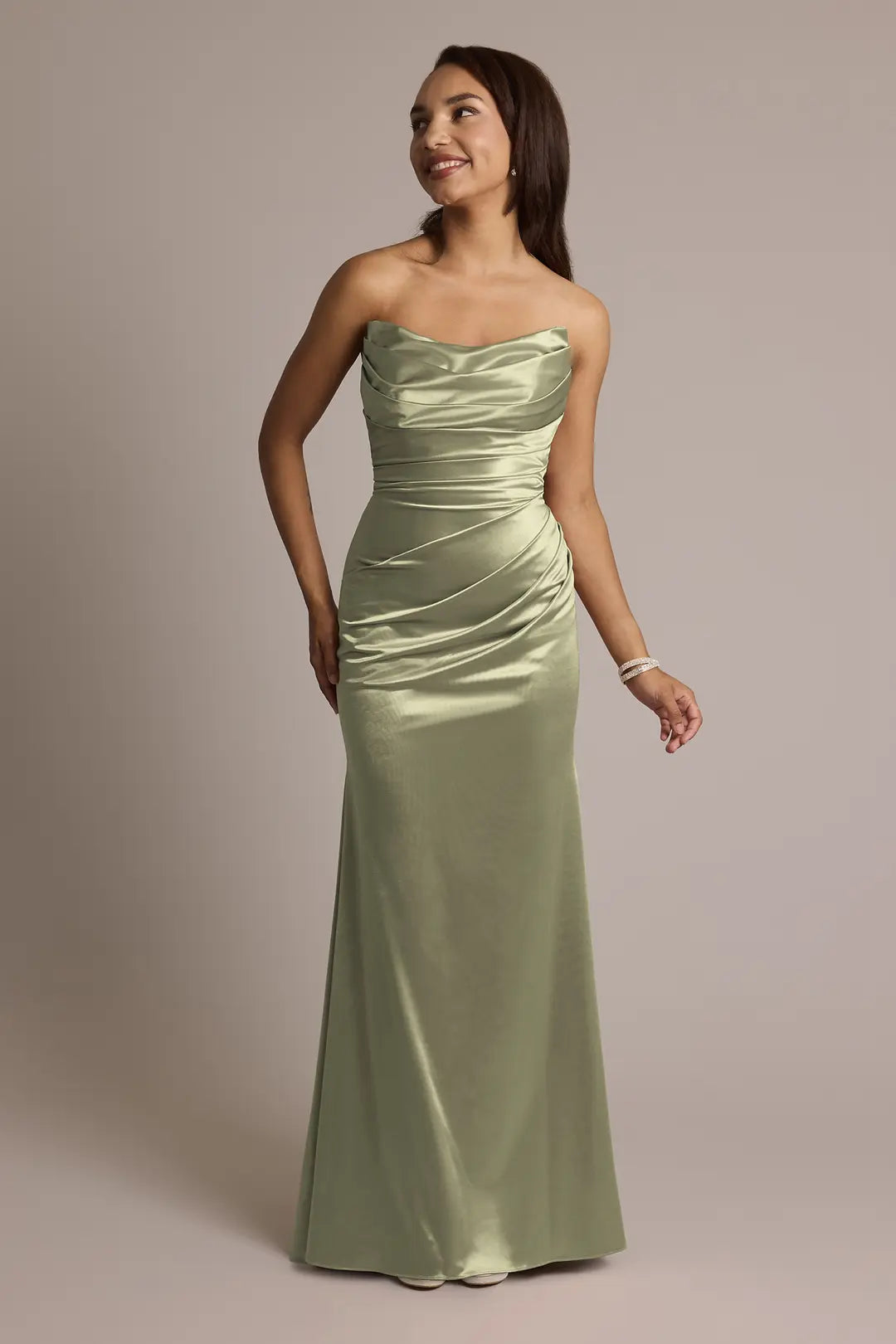 Sculpting Satin Strapless Mermaid Dress