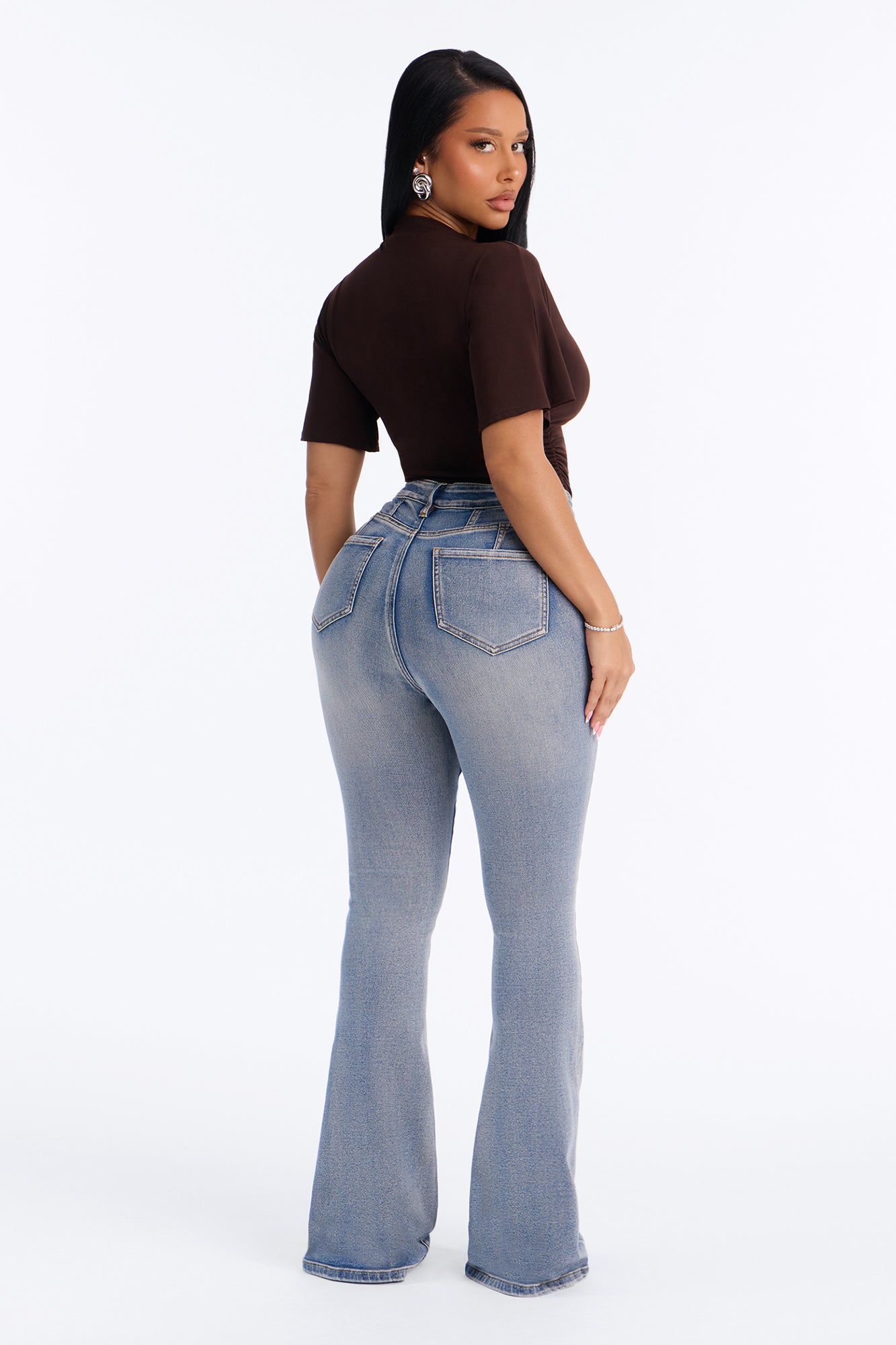 Truly Iconic High Rise Sculpting Stretch Flare Jeans - Vintage Wash