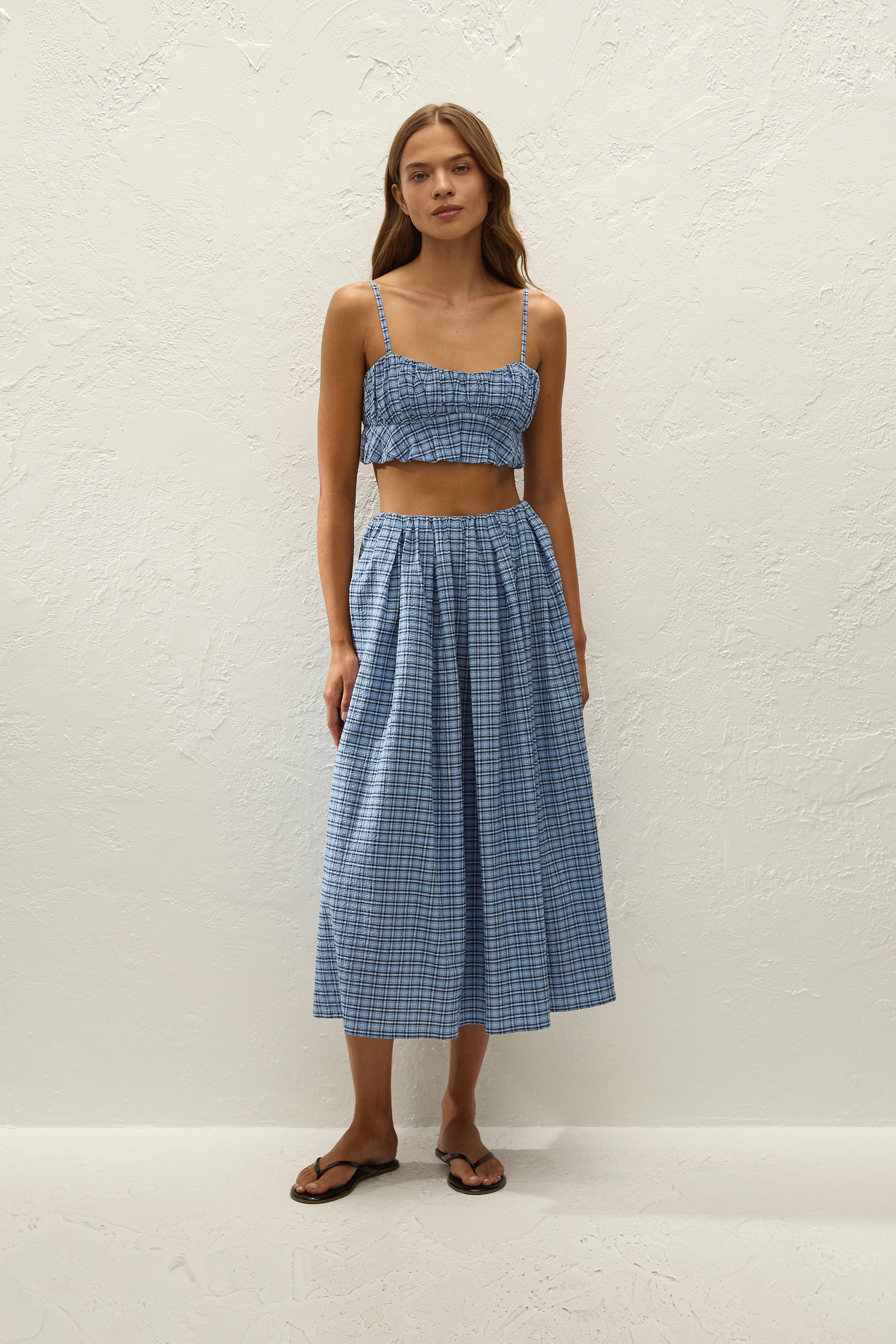 Agora Skirt Vintage Blue Check