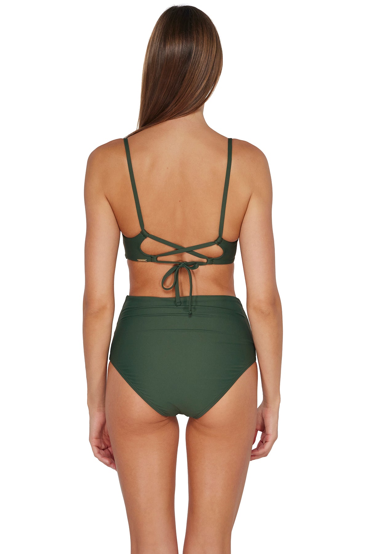 Sunsets Island Green Capri High Waist Bottom