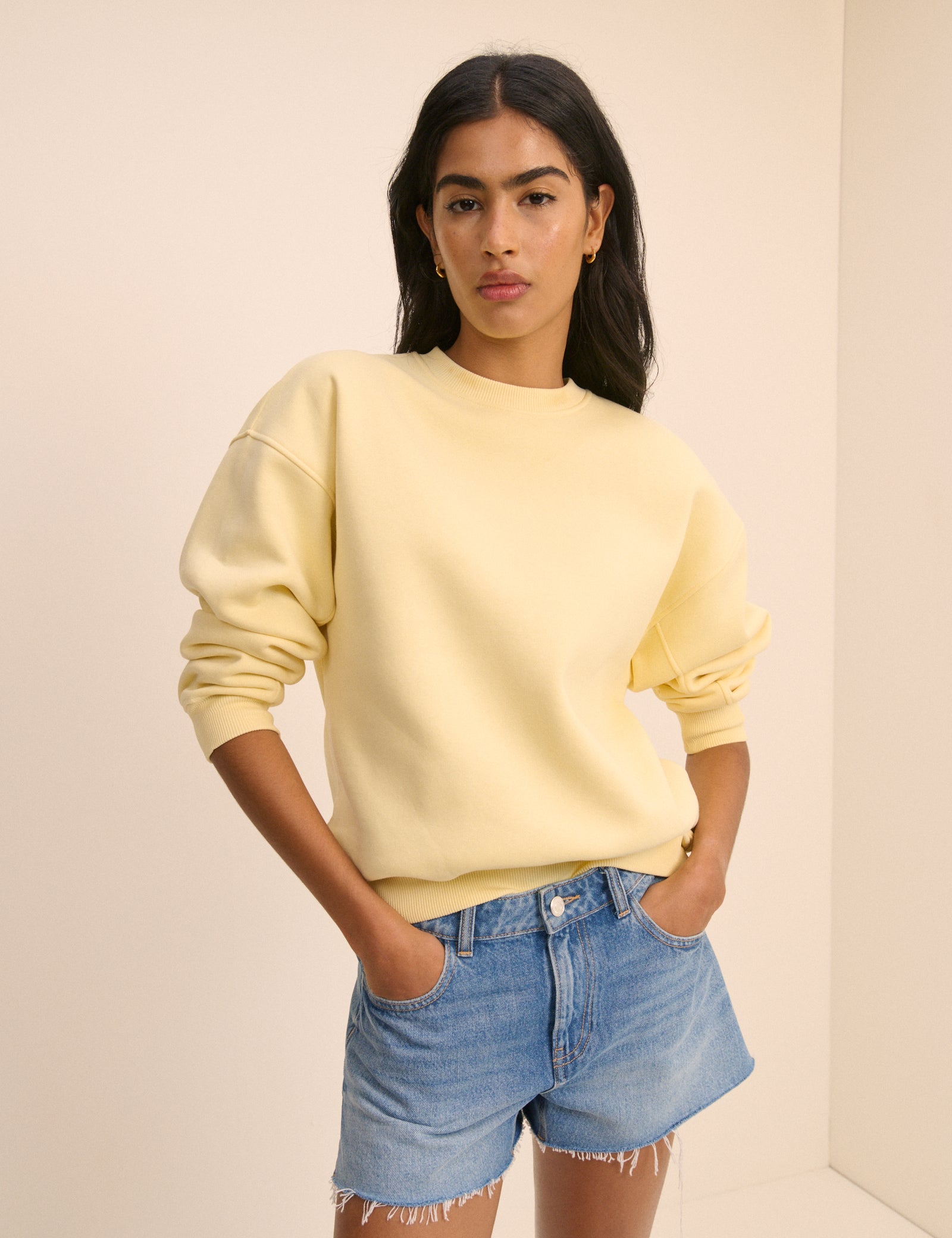 Lemon Yellow Relaxed Fit Sweatshirt