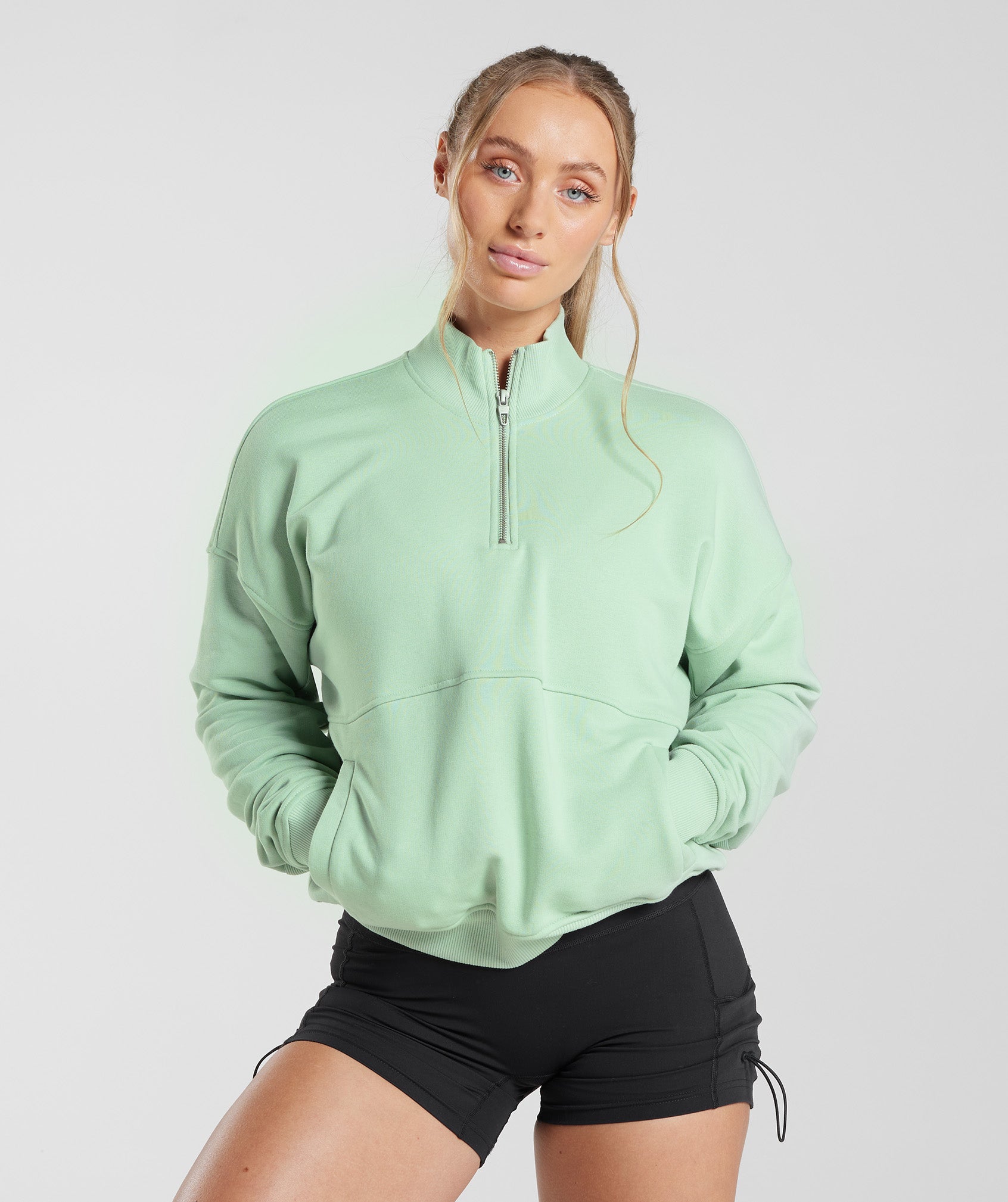 Gymshark Legacy 1/4 Zip Sweatshirt - Green