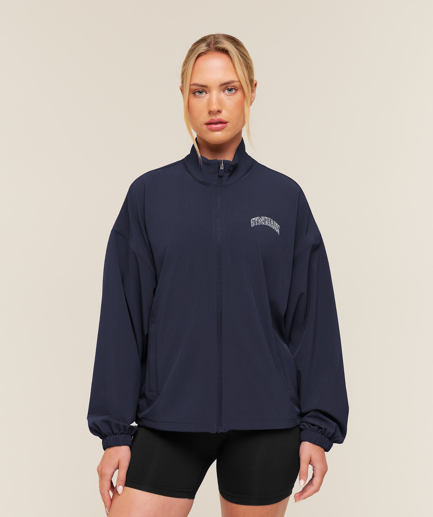 Gymshark College Crest Graphic Track Jacket - Heavy Blue