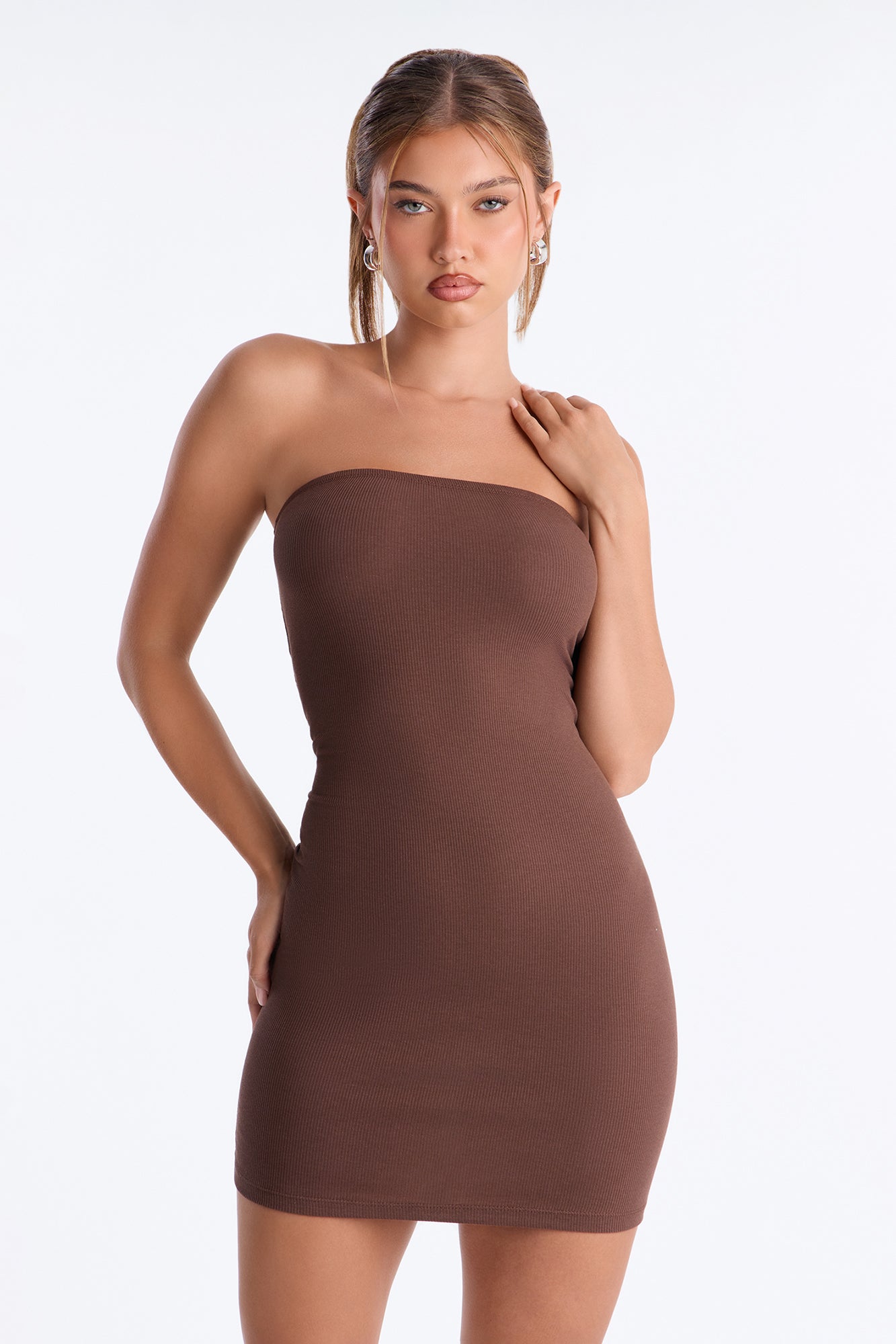 Kerry Strapless Mini Dress - Chocolate