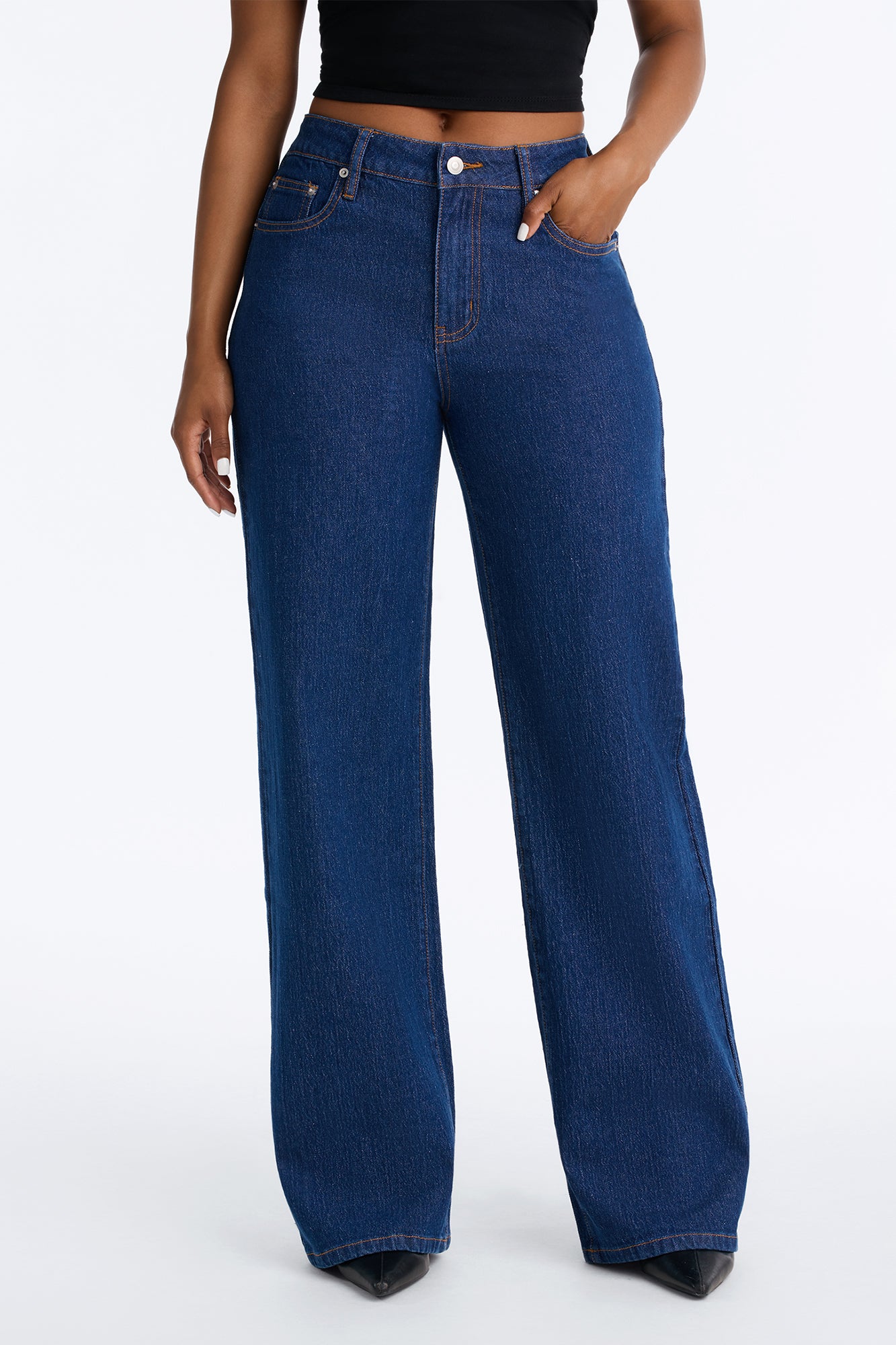 Next Chapter Baggy Wide Leg Jeans - Dark Denim