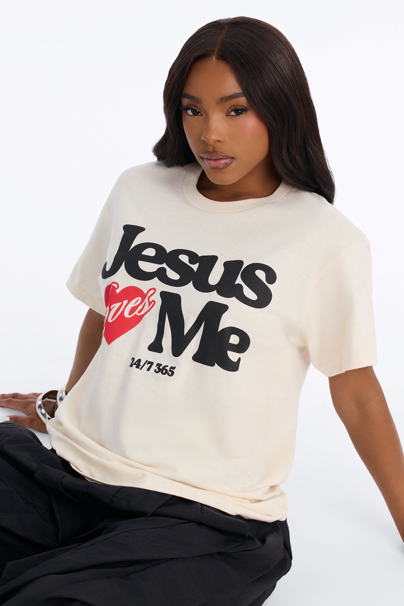 Sunday School Oversized Tee - Ivory