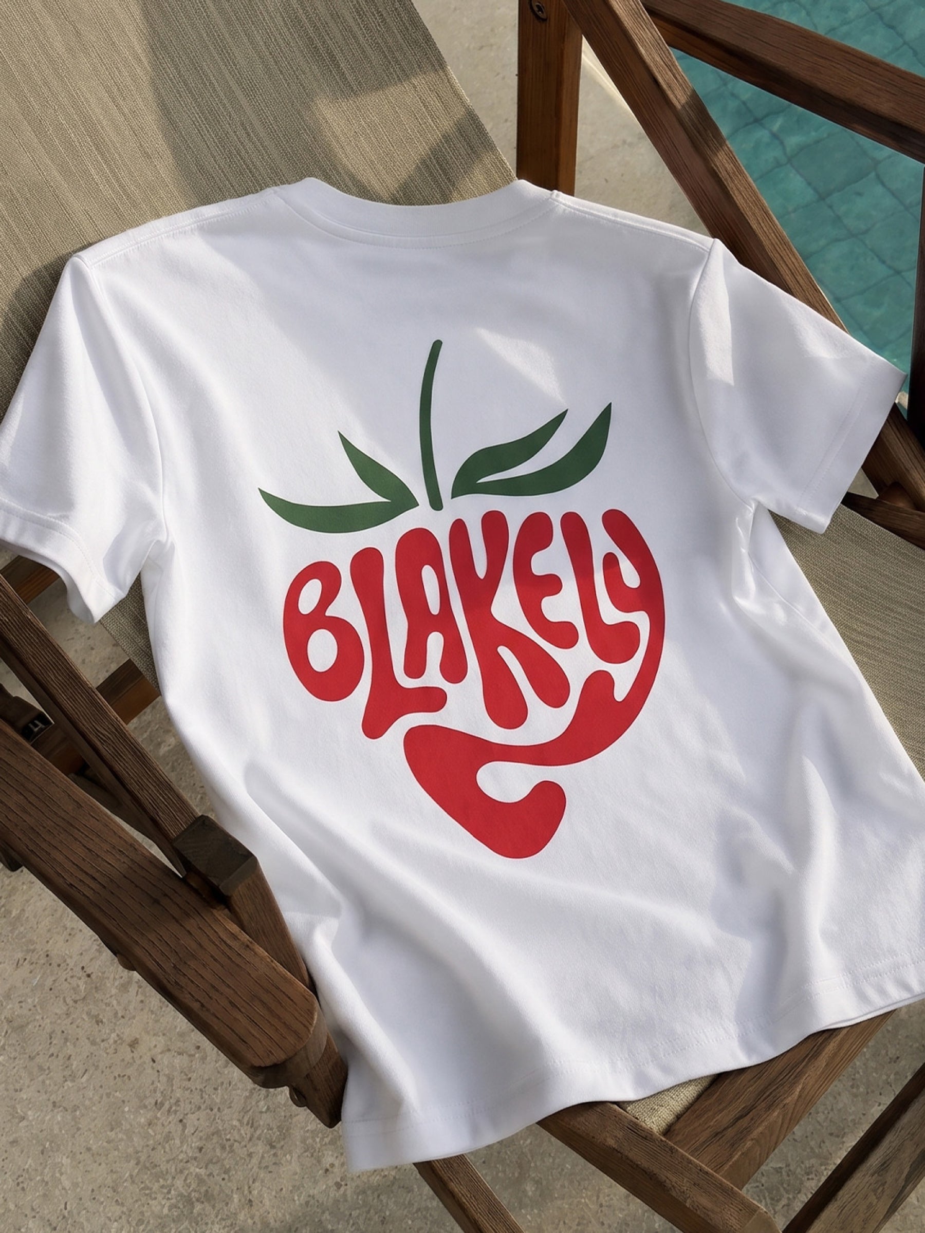 Strawberry Bubble Print Oversized T-Shirt - White