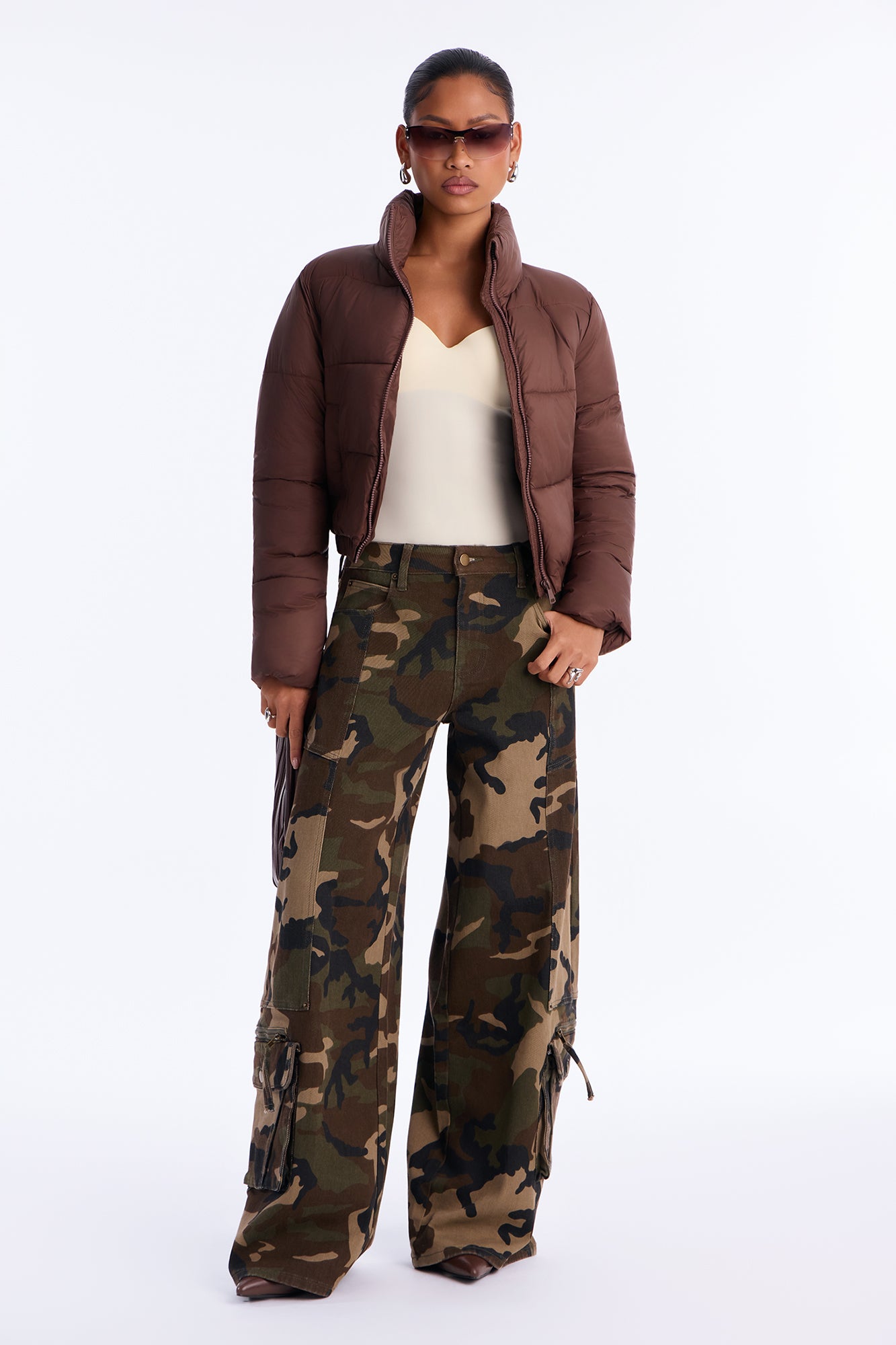 Ready Or Not Camouflage Cargo Utility Wide Leg Pant - Camouflage