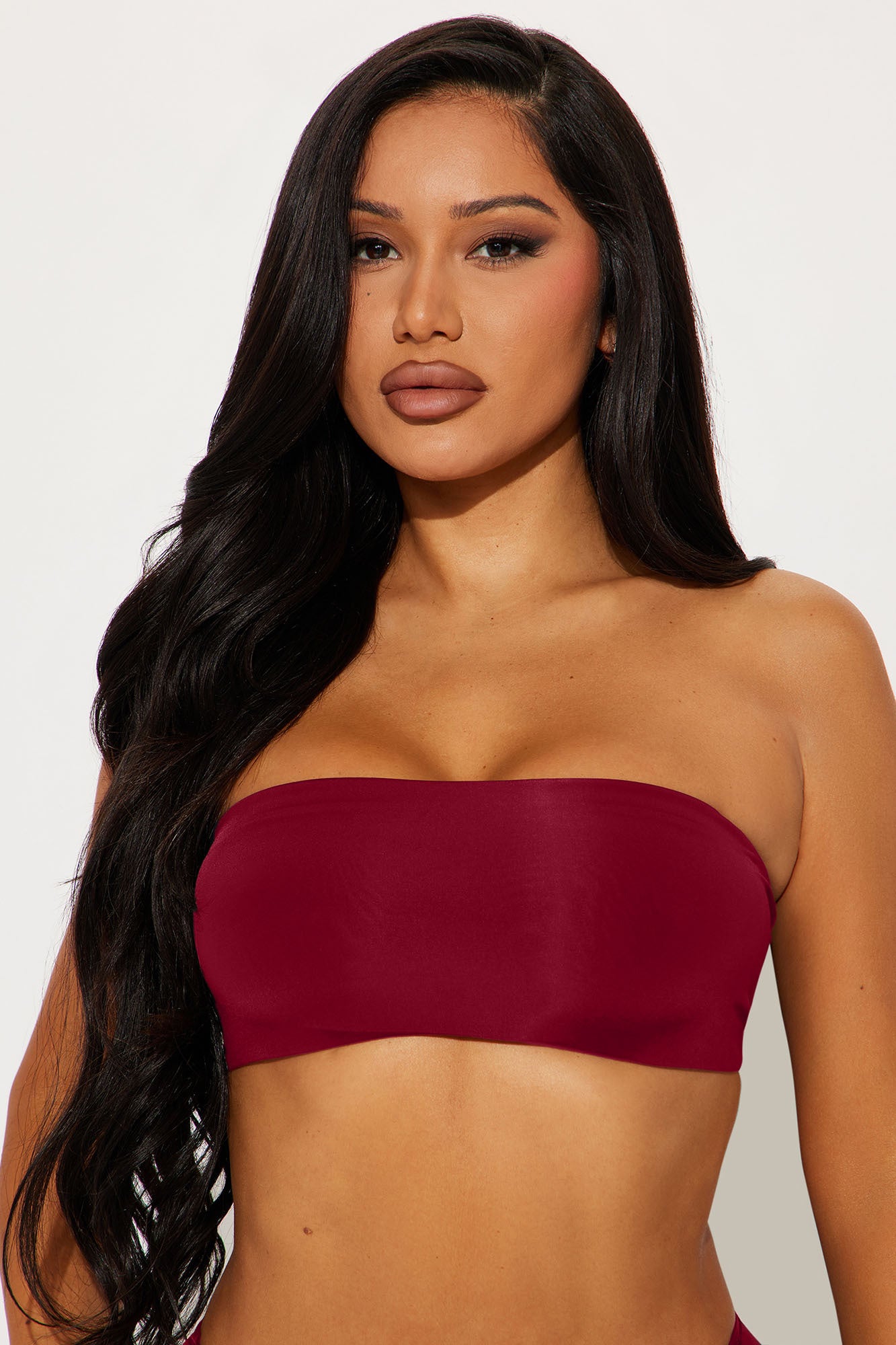 Nova Microfiber Bandeau Bralette - DarkRed