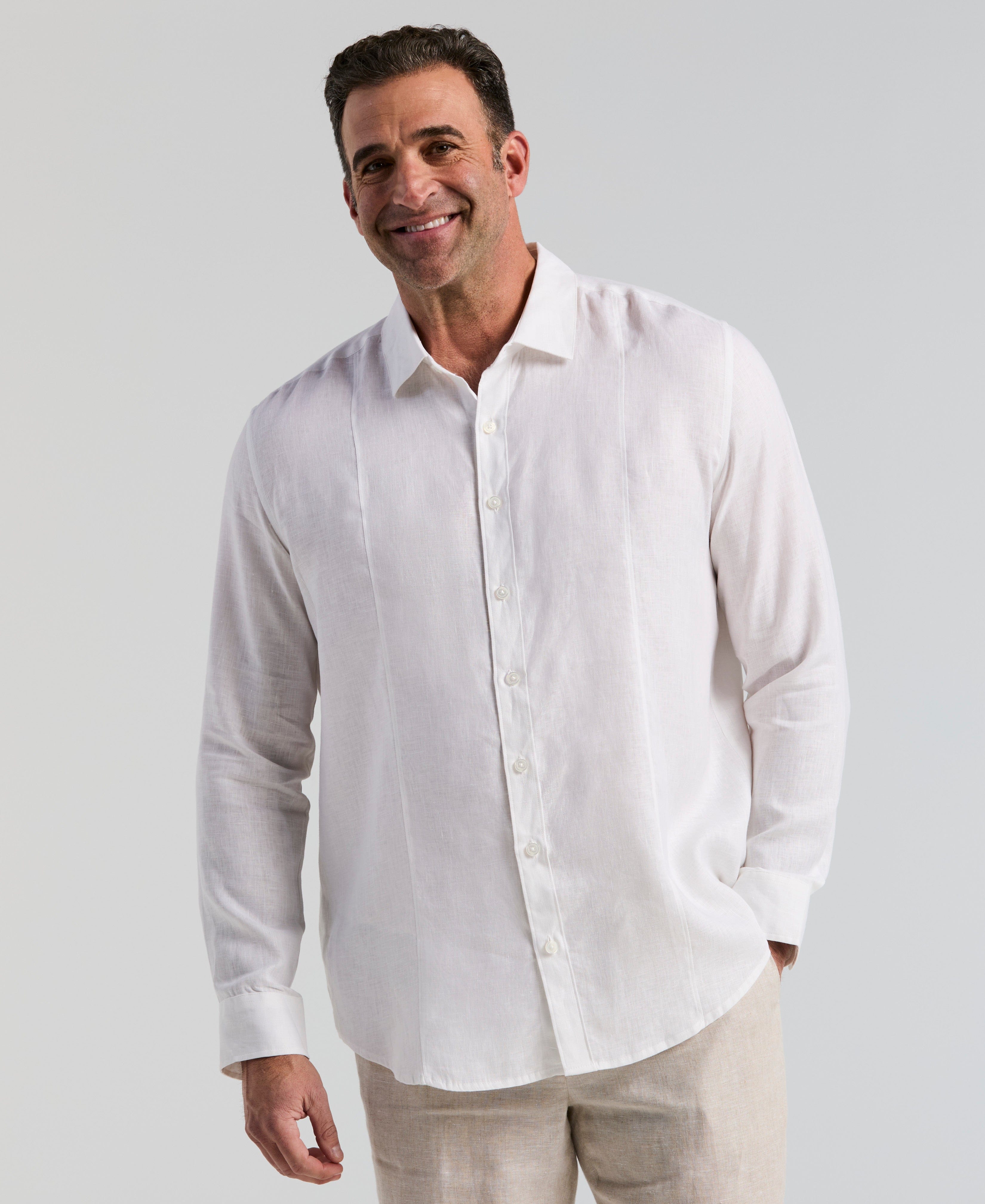 Big & Tall Solid Linen Sport Shirt
