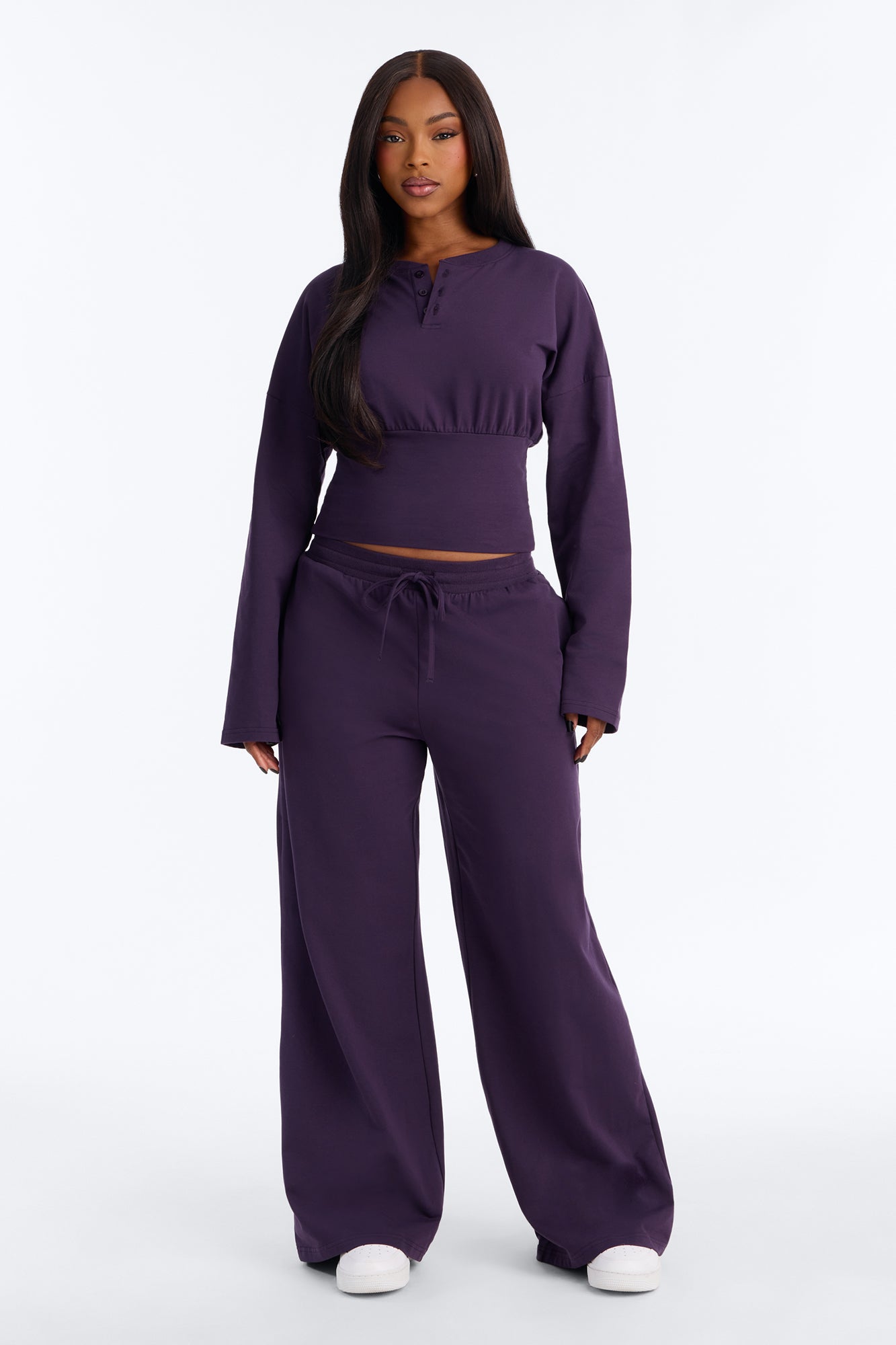 Lowkey Lifestyle French Terry Pant Set - Plum
