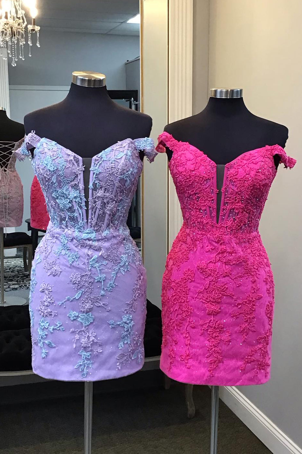 Lilac Corset Floral Tight Short Homecoming Dress/Mini Dress