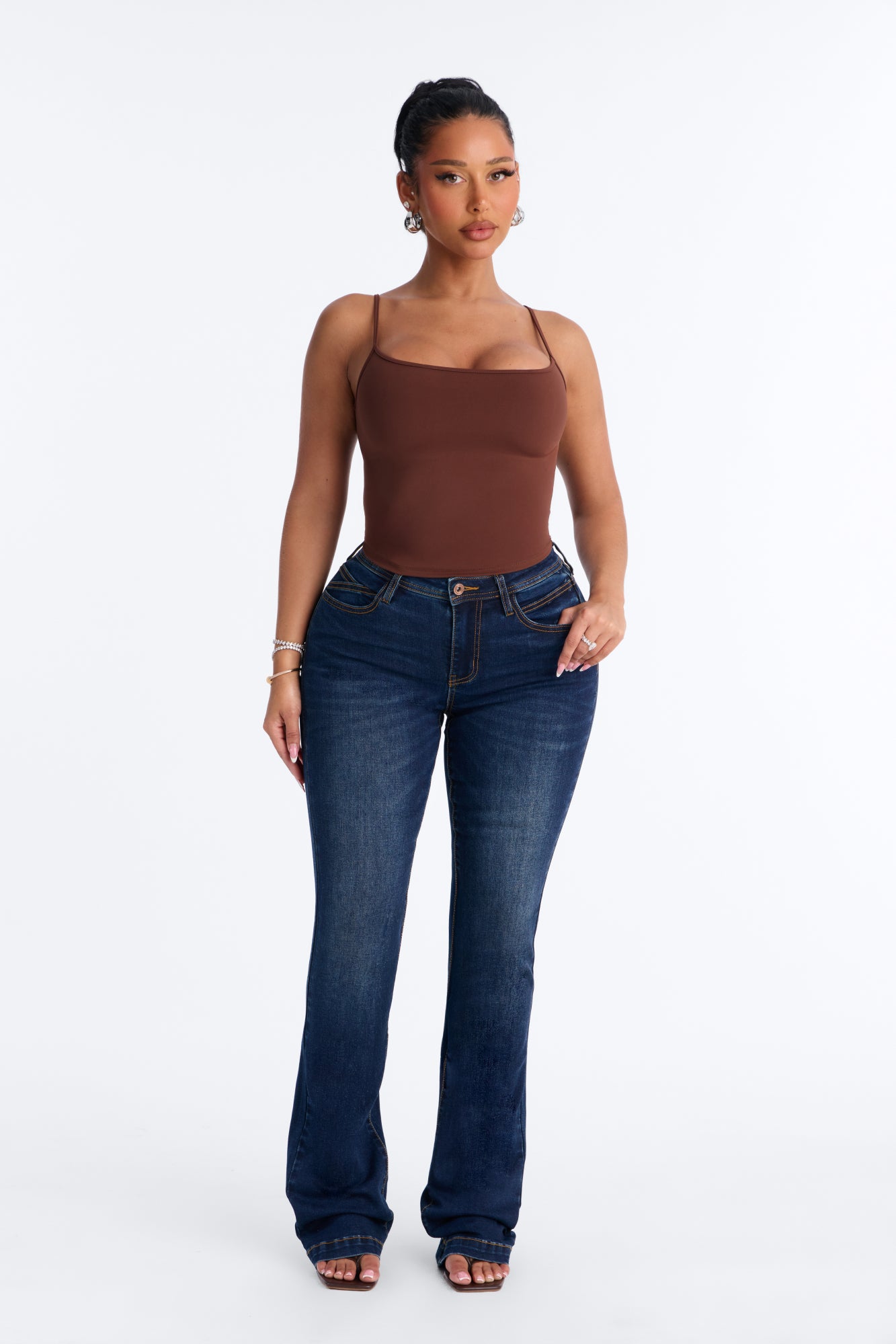 Cate Classic Soft Stretch Bootcut Jeans - Dark Wash