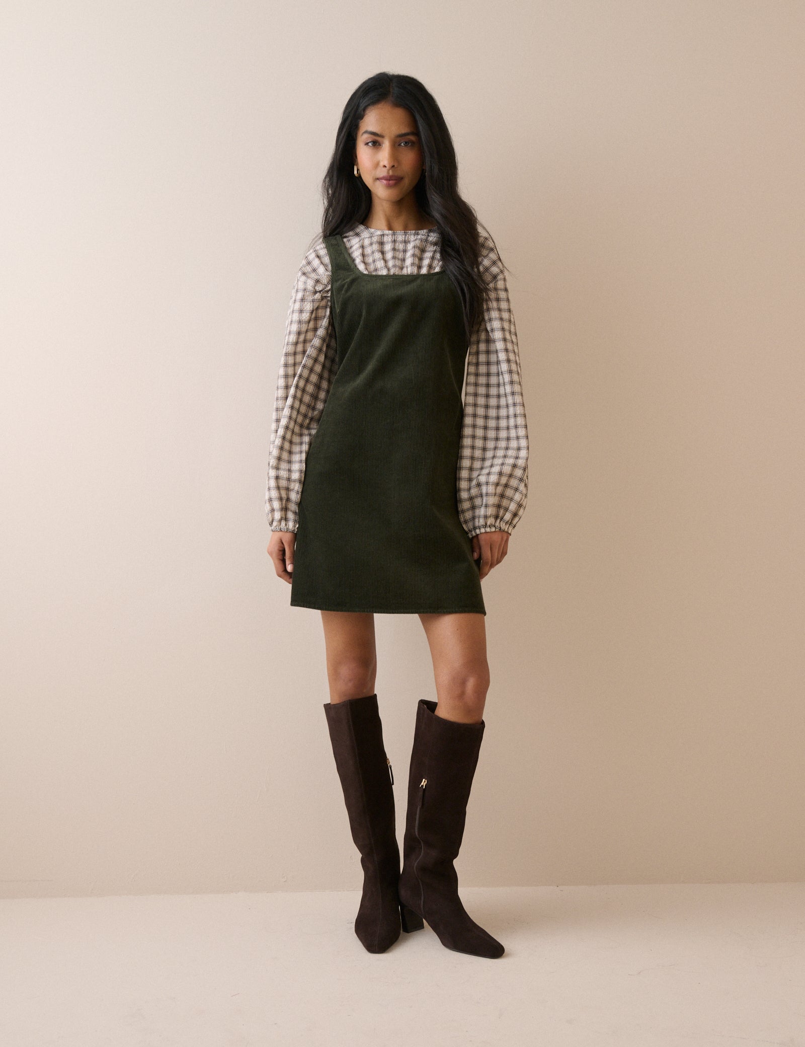 Khaki Cord Connie Shift Dress