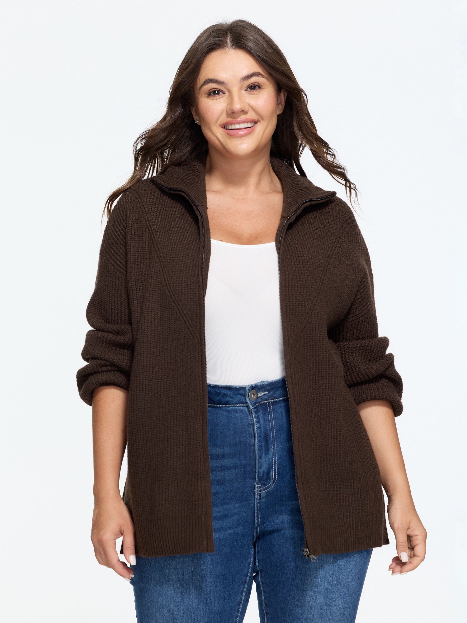 Supersoft Zip Up Long Sleeve Cardigan